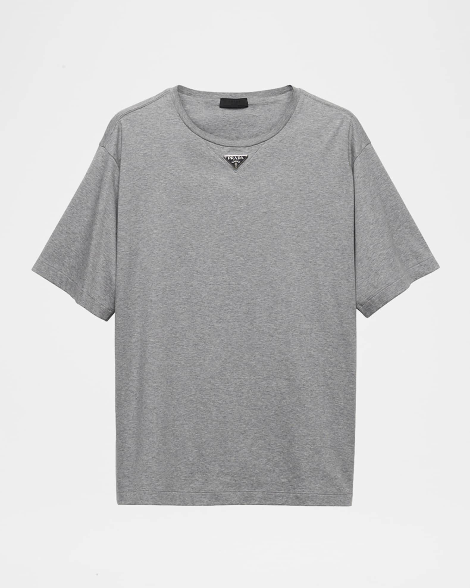 Prada Men's Jersey Triangle Logo T-Shirt | Neiman Marcus
