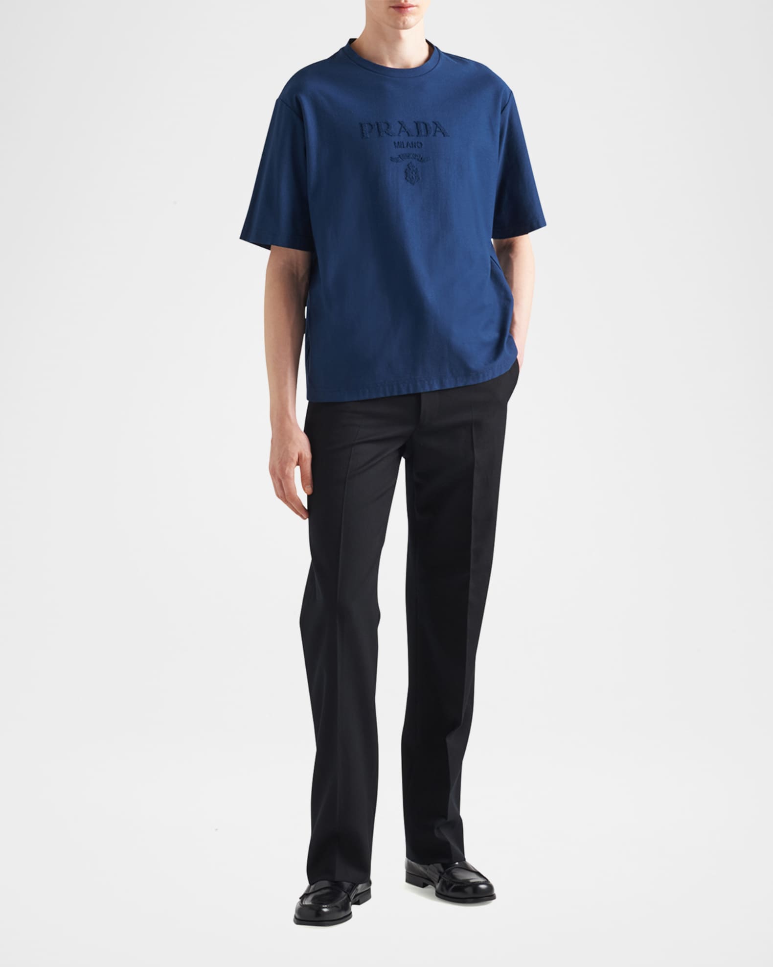 Prada Men's Jersey Logo T-Shirt | Neiman Marcus