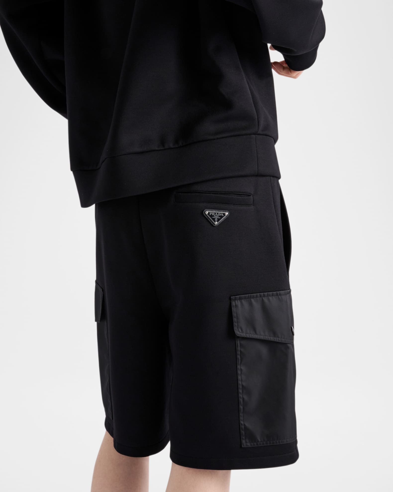 Prada Men's Cotton Nylon-Pocket Bermuda Shorts | Neiman Marcus