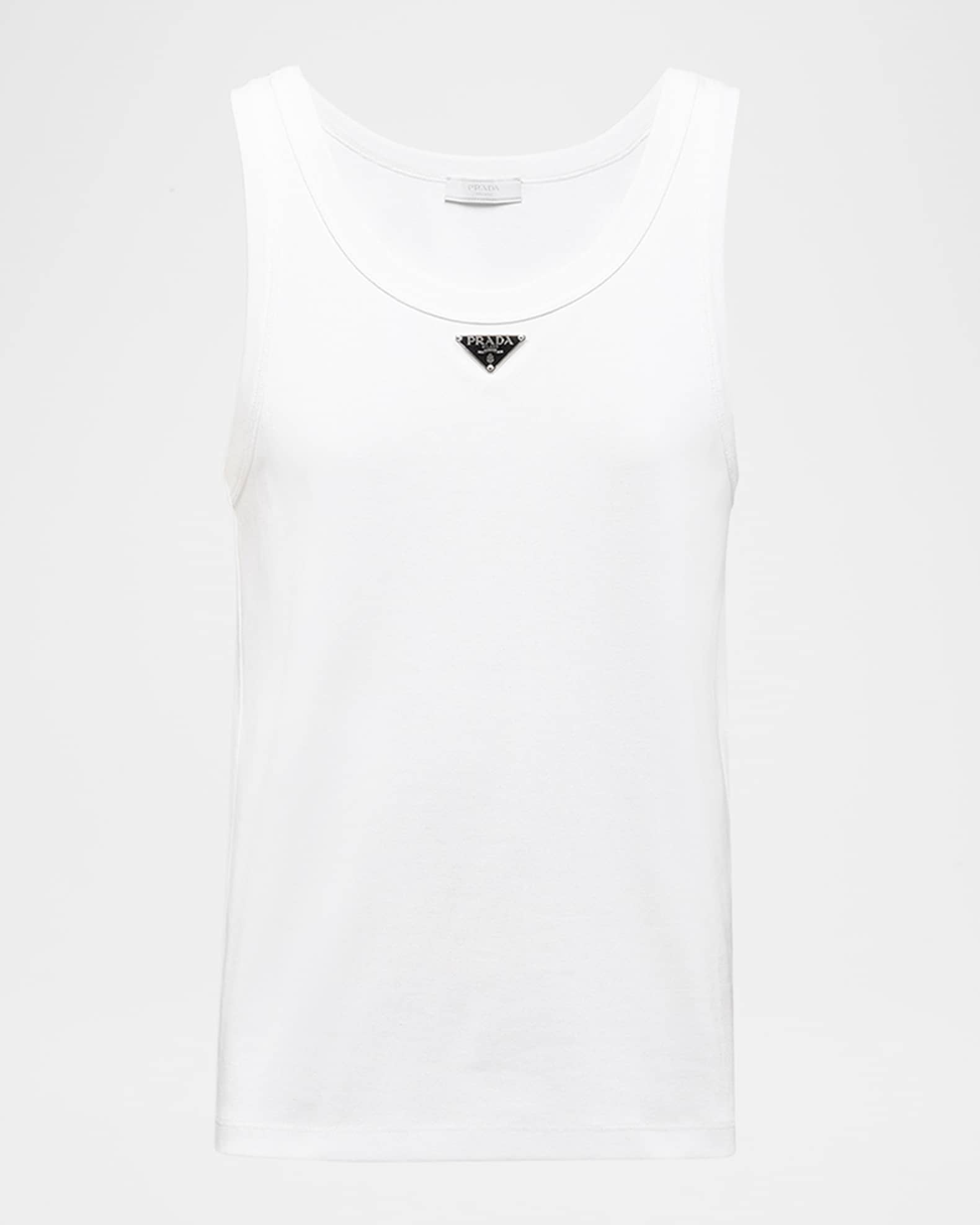 Prada Men's Ribbed Cotton Logo Tank Top | Neiman Marcus