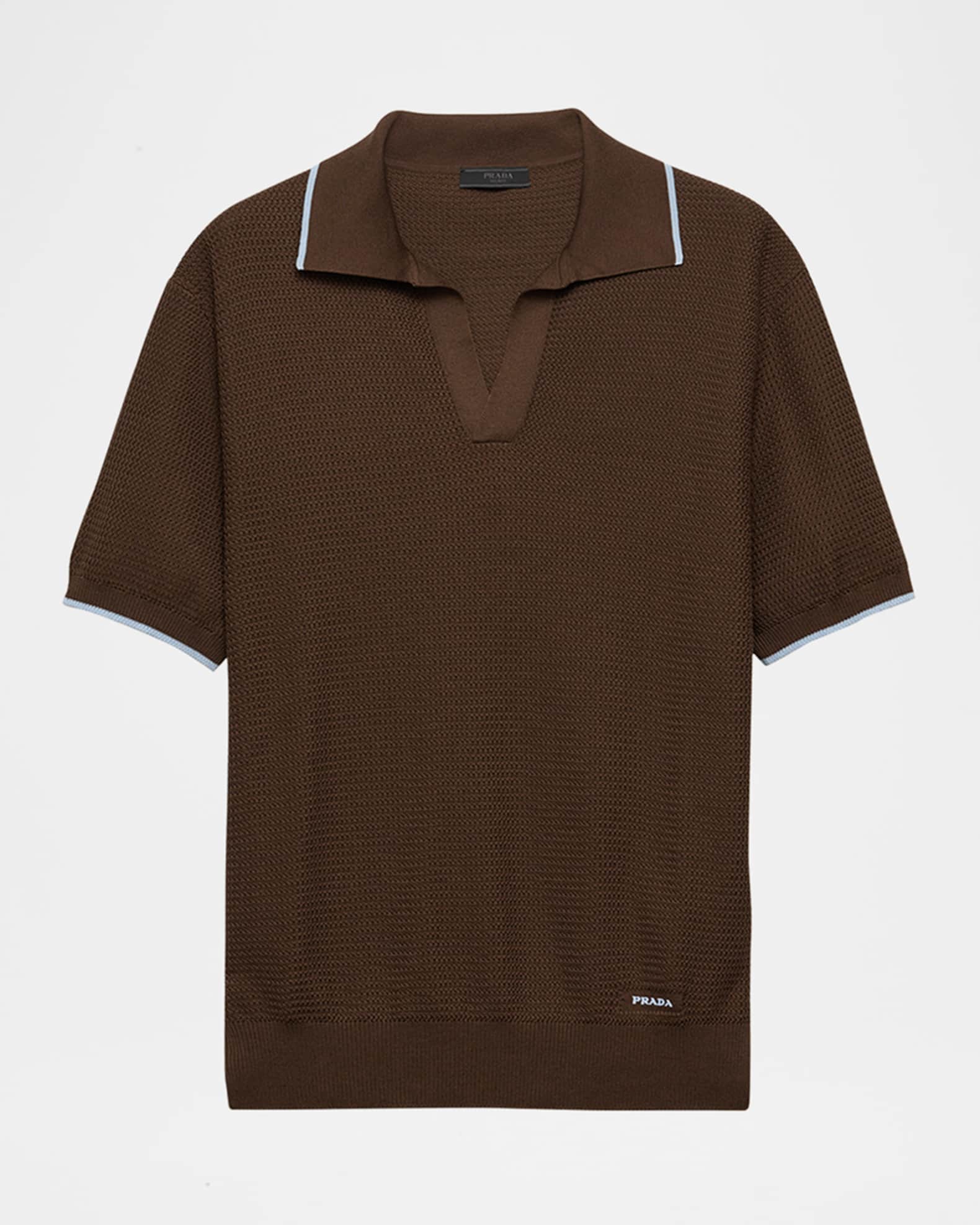 Prada Men's Mesh Knit Polo Shirt | Neiman Marcus