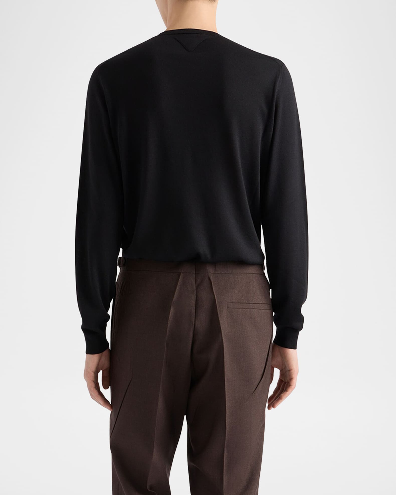Prada Men's Silk-Cashmere Crew Sweater | Neiman Marcus