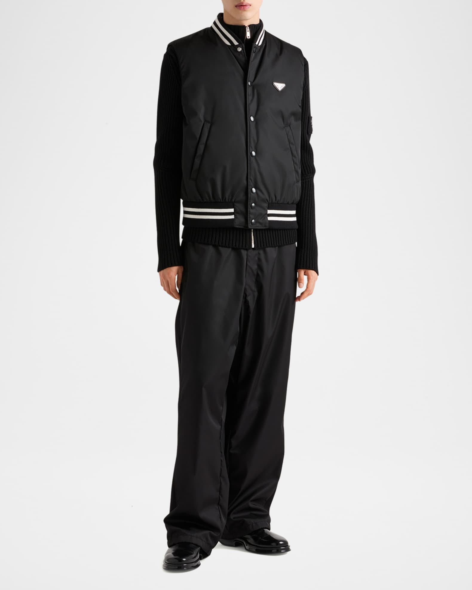 Prada Men's Ribbed Zip Sweater | Neiman Marcus