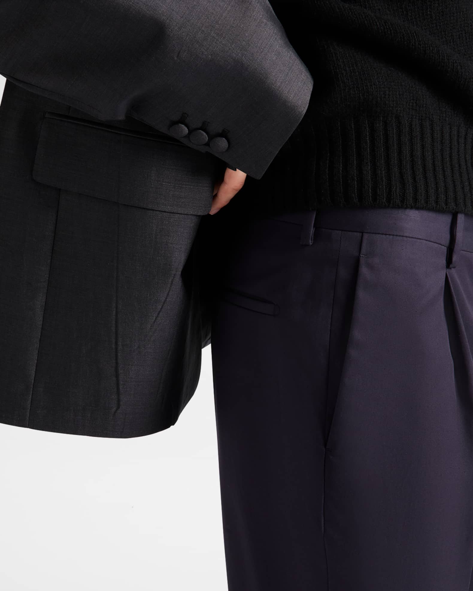 PRADA Size 34 Navy Cotton Twill Elastic Cuffs Casual Pants