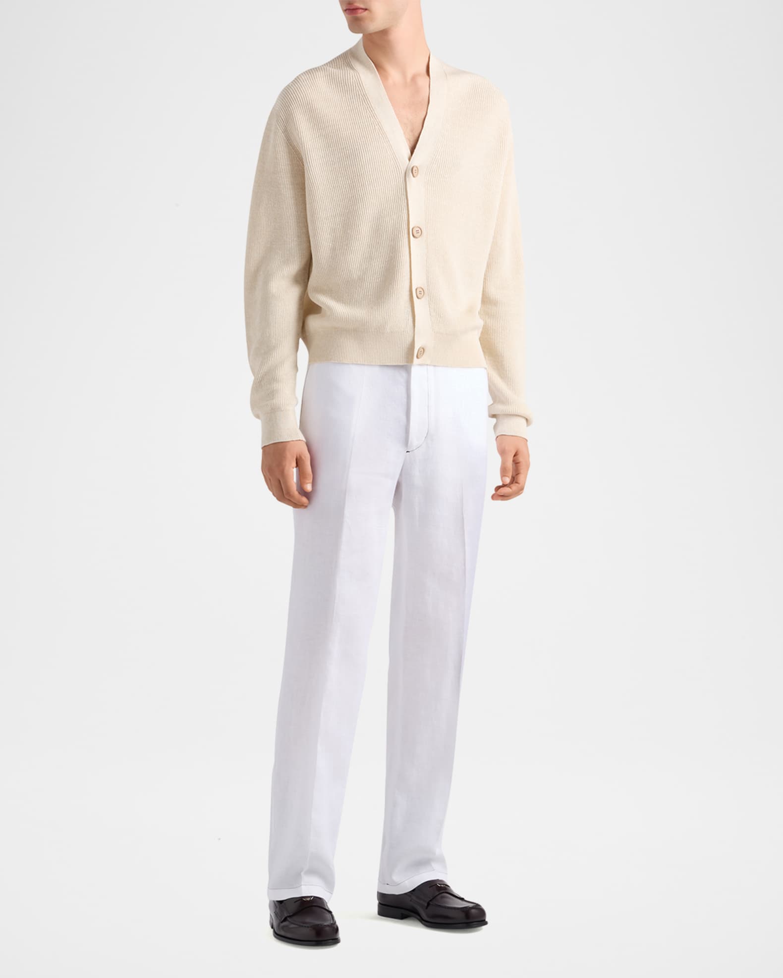 Prada Men's Sartorial Linen Pants | Neiman Marcus