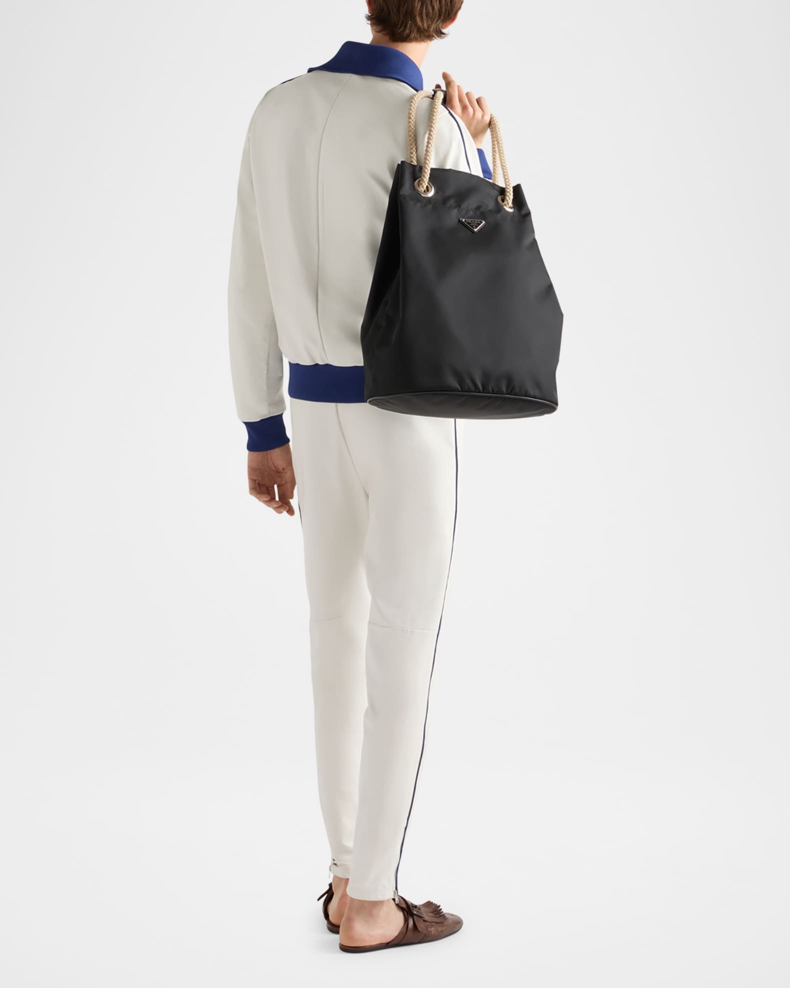 Prada Men's Nappa Leather Joggers | Neiman Marcus