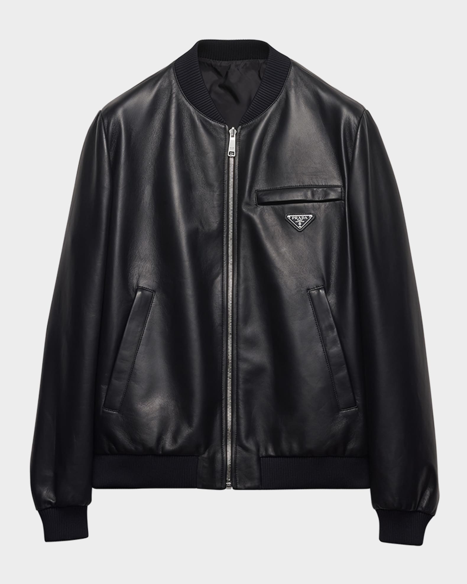 プラダ Prada Lamb Leather Jacket Prada Lamb leather hooded jacket | The Fashion Square