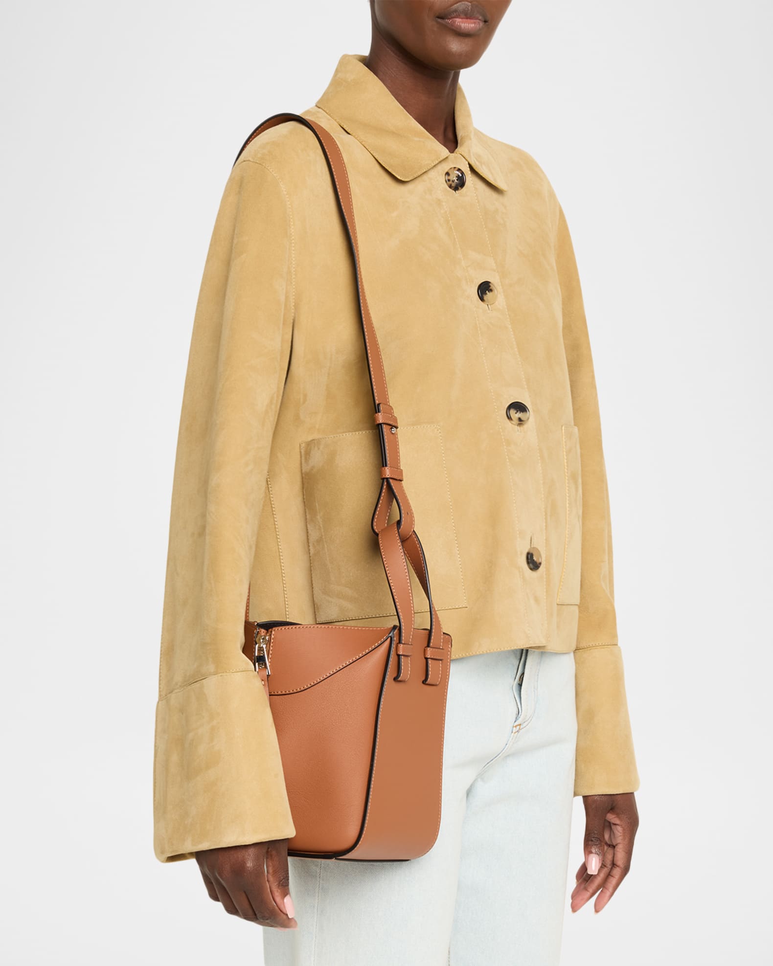 Loewe Hammock Compact Top-Handle Bag in Leather | Neiman Marcus