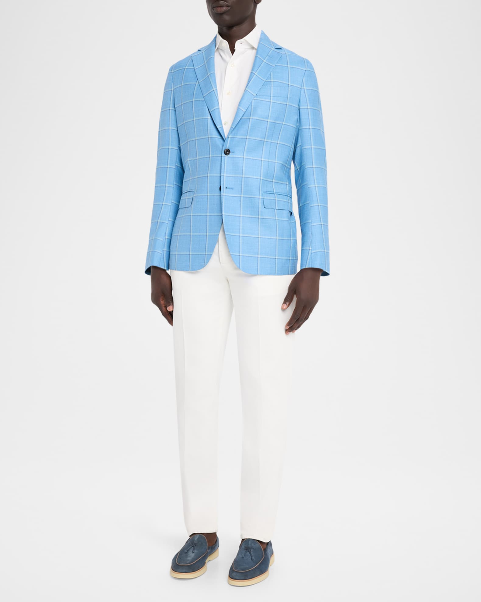 blue jean mini dress Mens Half Canvas Unconstructed Sport Coat Blazer in Light Blue Windowp –  SignatureMenswear main image 1