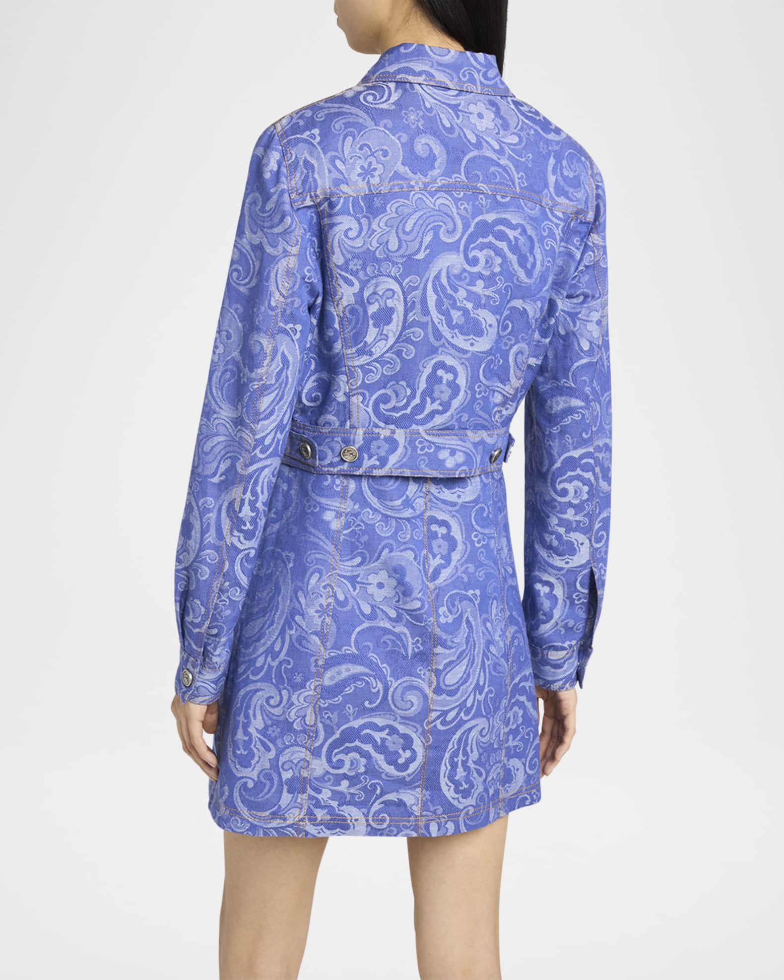 Etro★素敵！llic Paisley Crop Jacket Etro Paisley Jacquard Crop Denim Jacket | Neiman Marcus