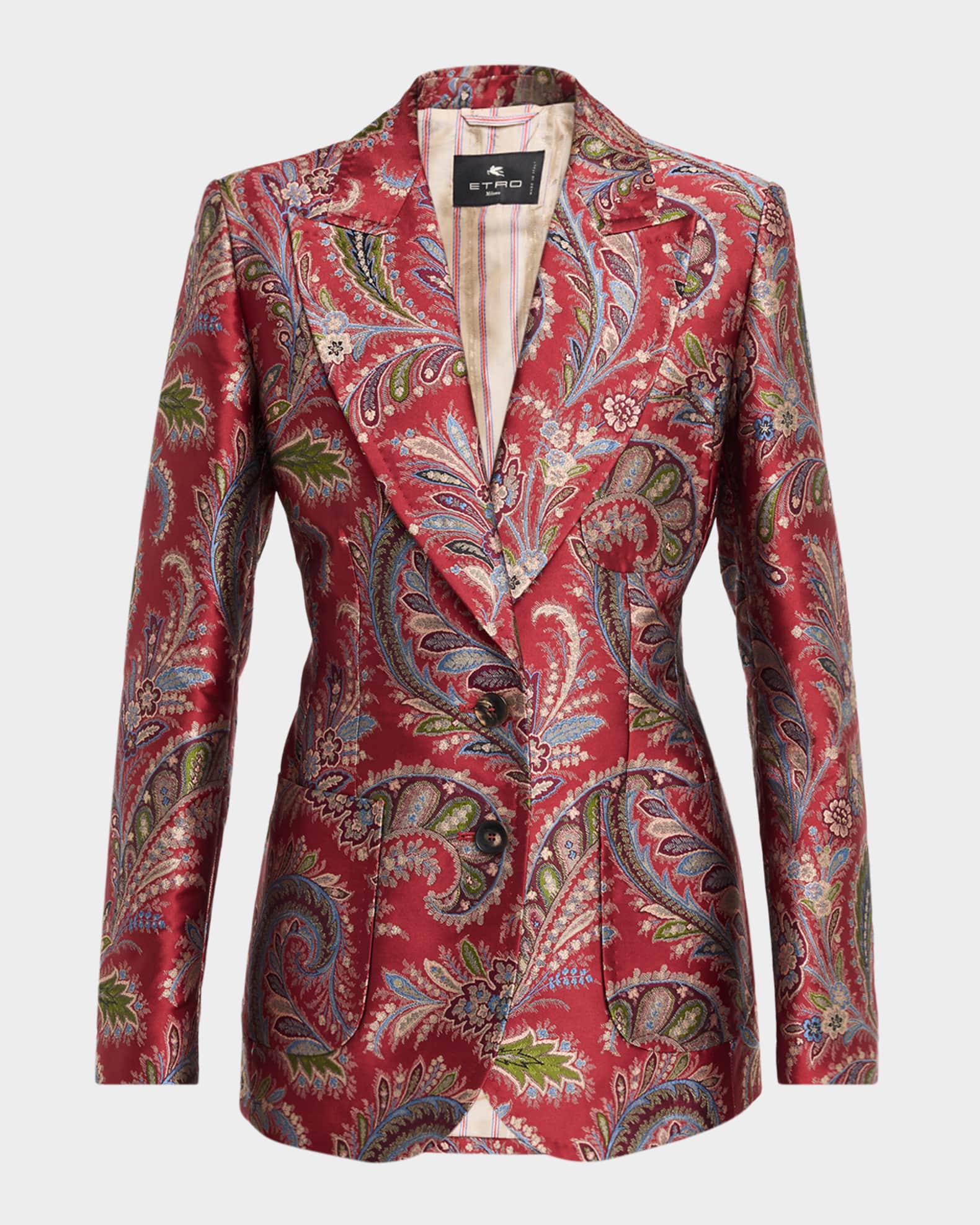 ETRO ジャケット Etro Floral Brocade Single-Breasted Jacket | Neiman Marcus