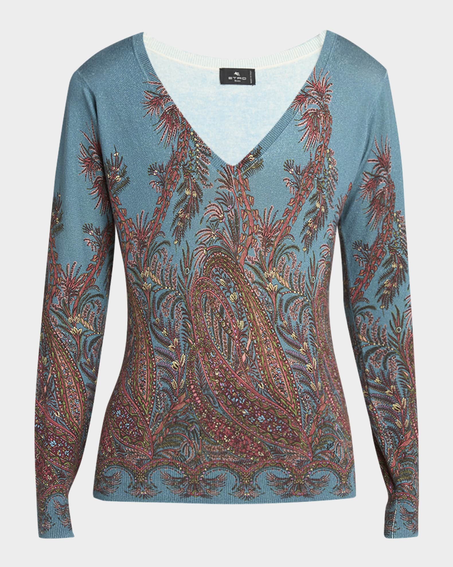 Midnight Dream Printed V-Neck Sweater 0