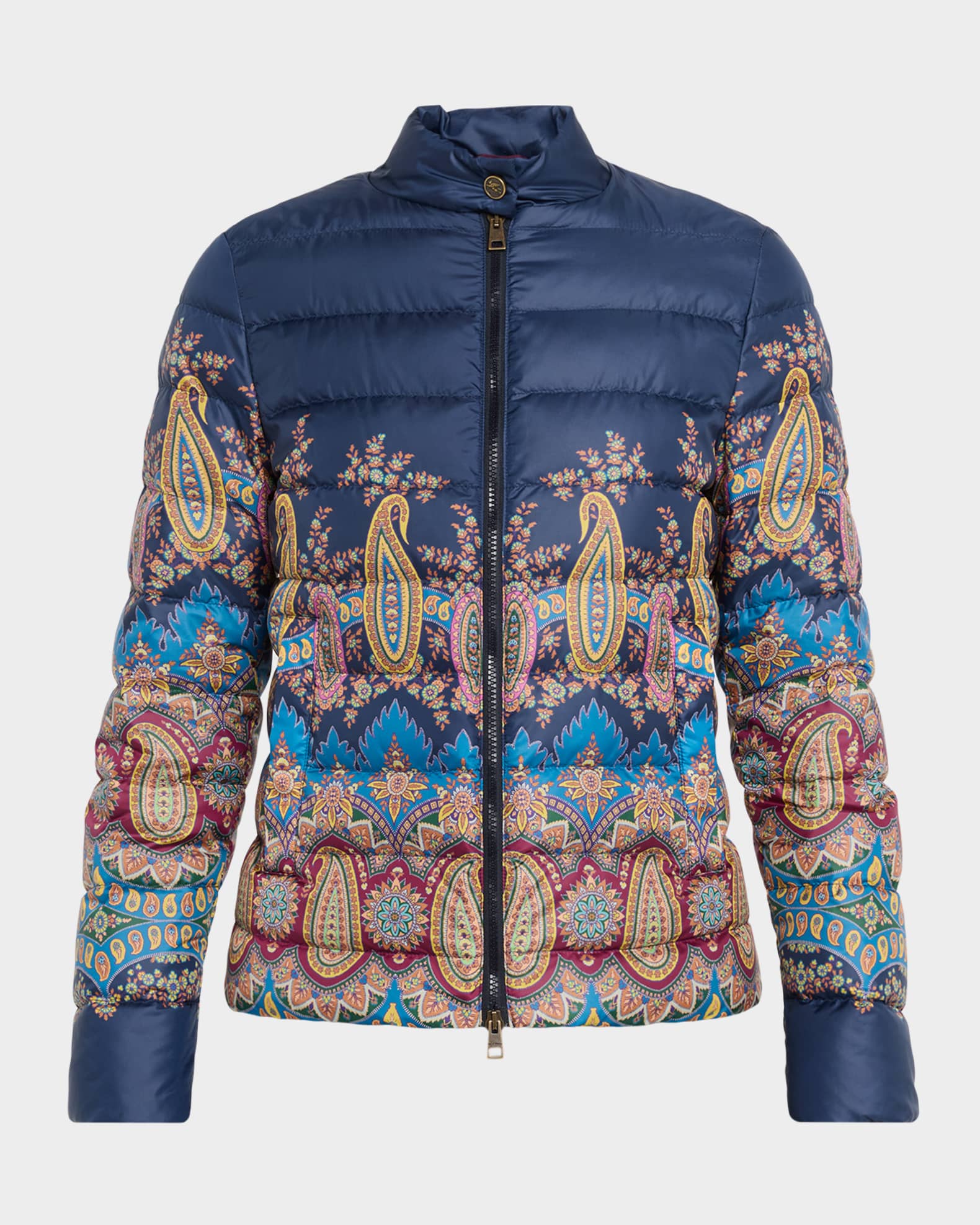 ETROアウター Etro Midnight Dream Paisley-Print Puffer Jacket | Neiman Marcus