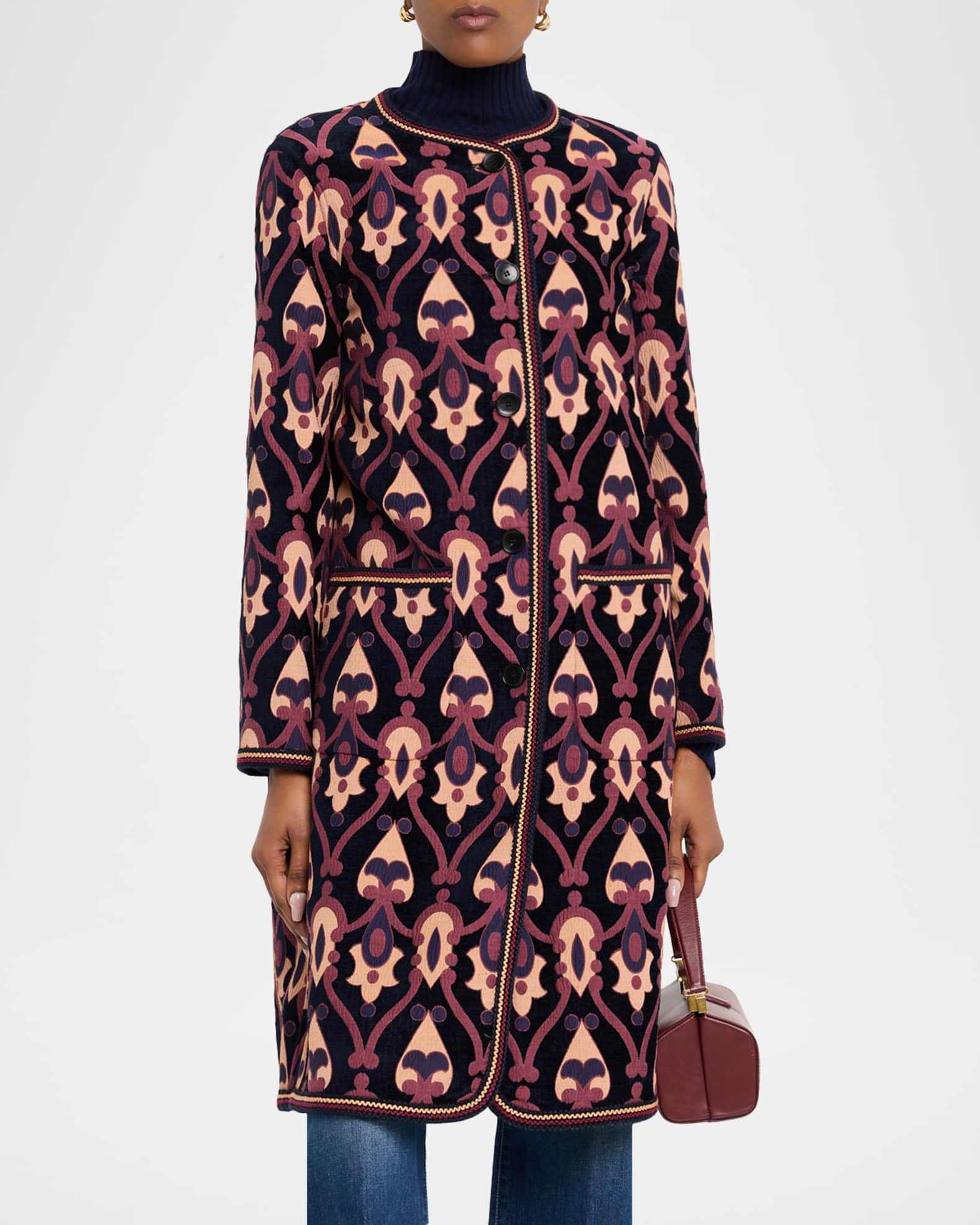 Etro Reversible Jacquard Single-Breasted Coat | Neiman Marcus