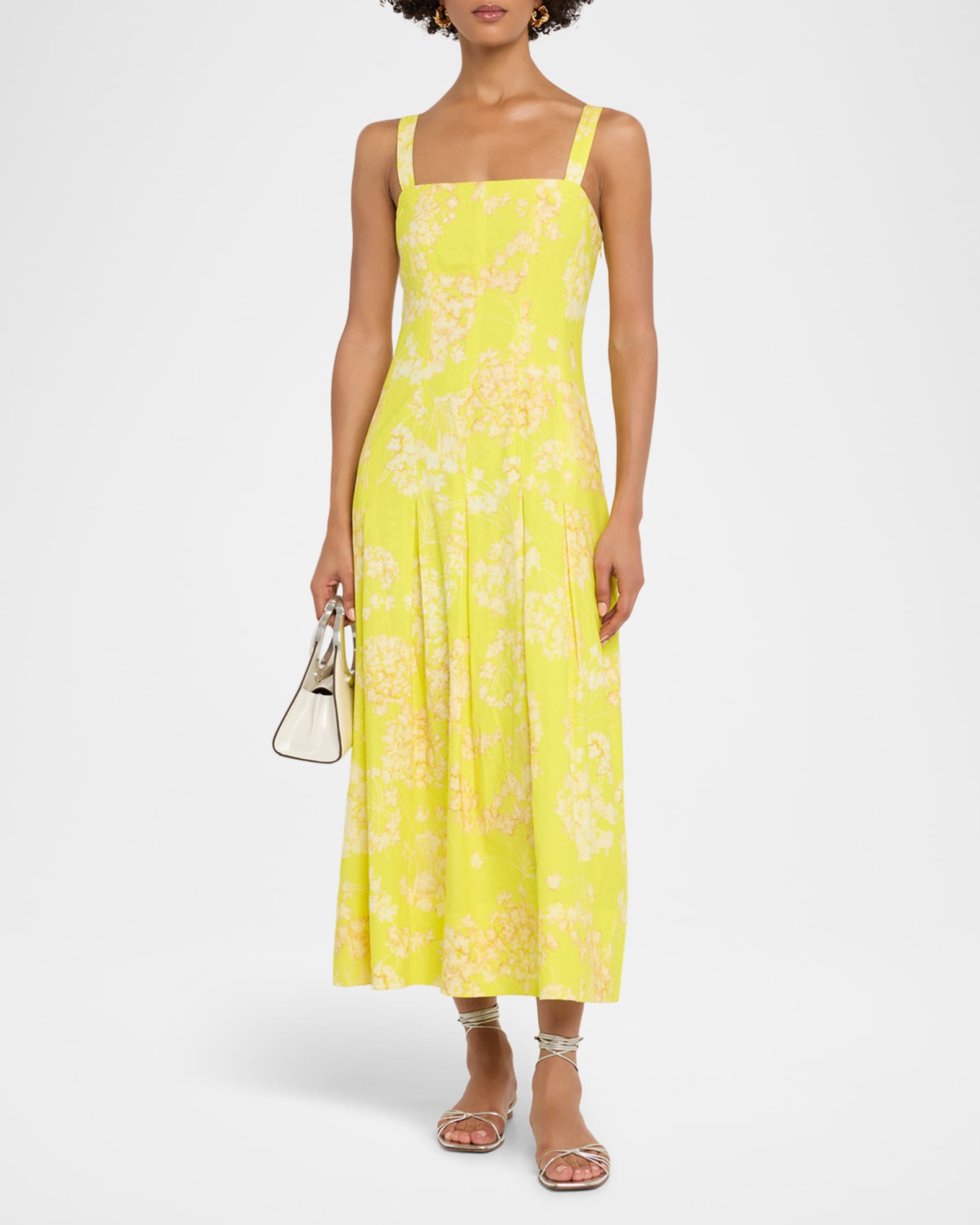 Dixon Pleated Floral-Print Midi Dress 1