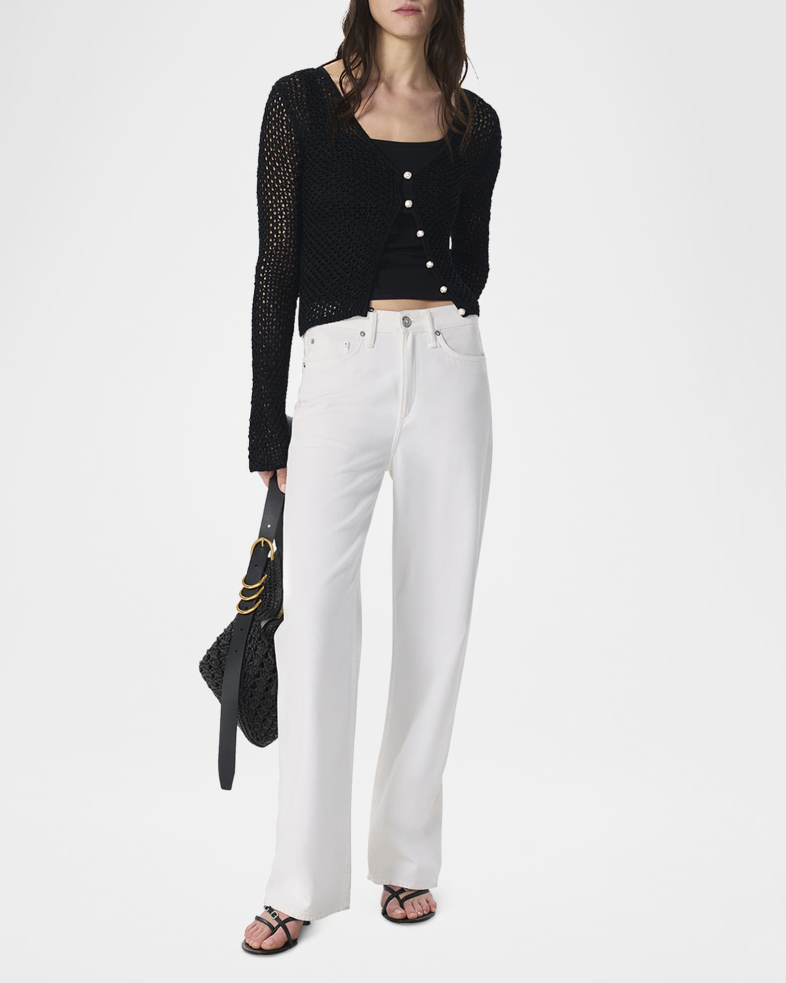 Ellie Open-Knit V-Neck Cardigan 1