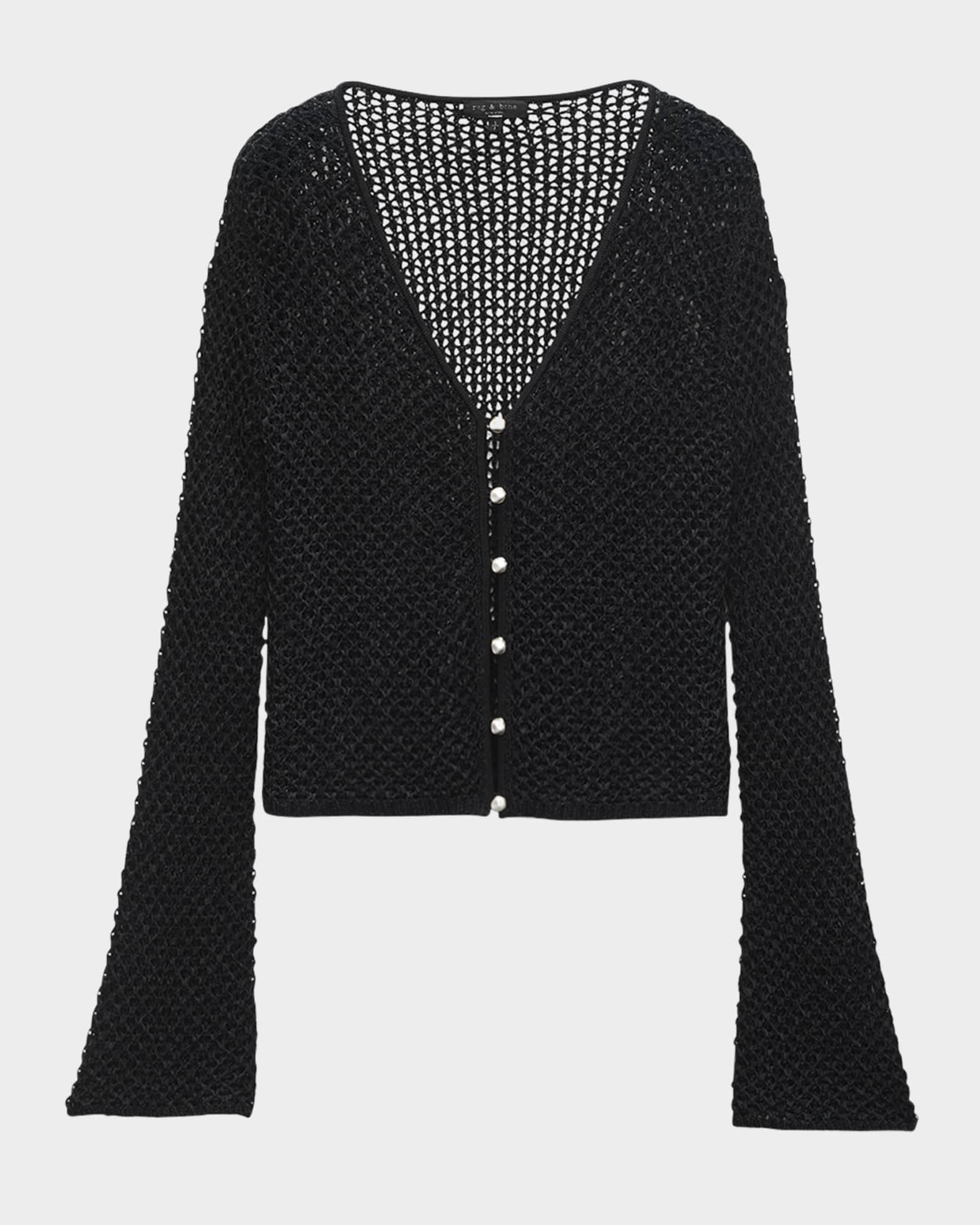 Ellie Open-Knit V-Neck Cardigan 0