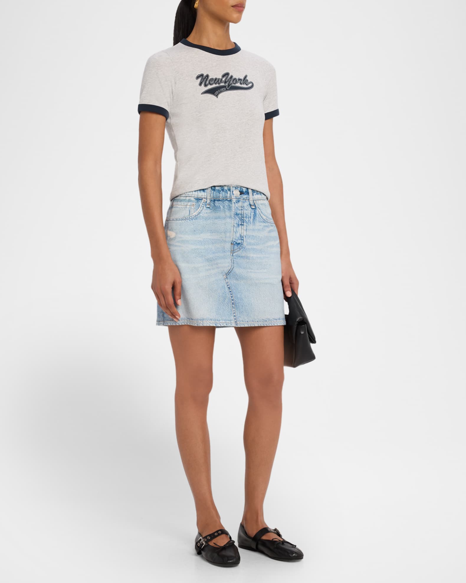 Rag & Bone New York Crewneck Ringer Tee | Neiman Marcus