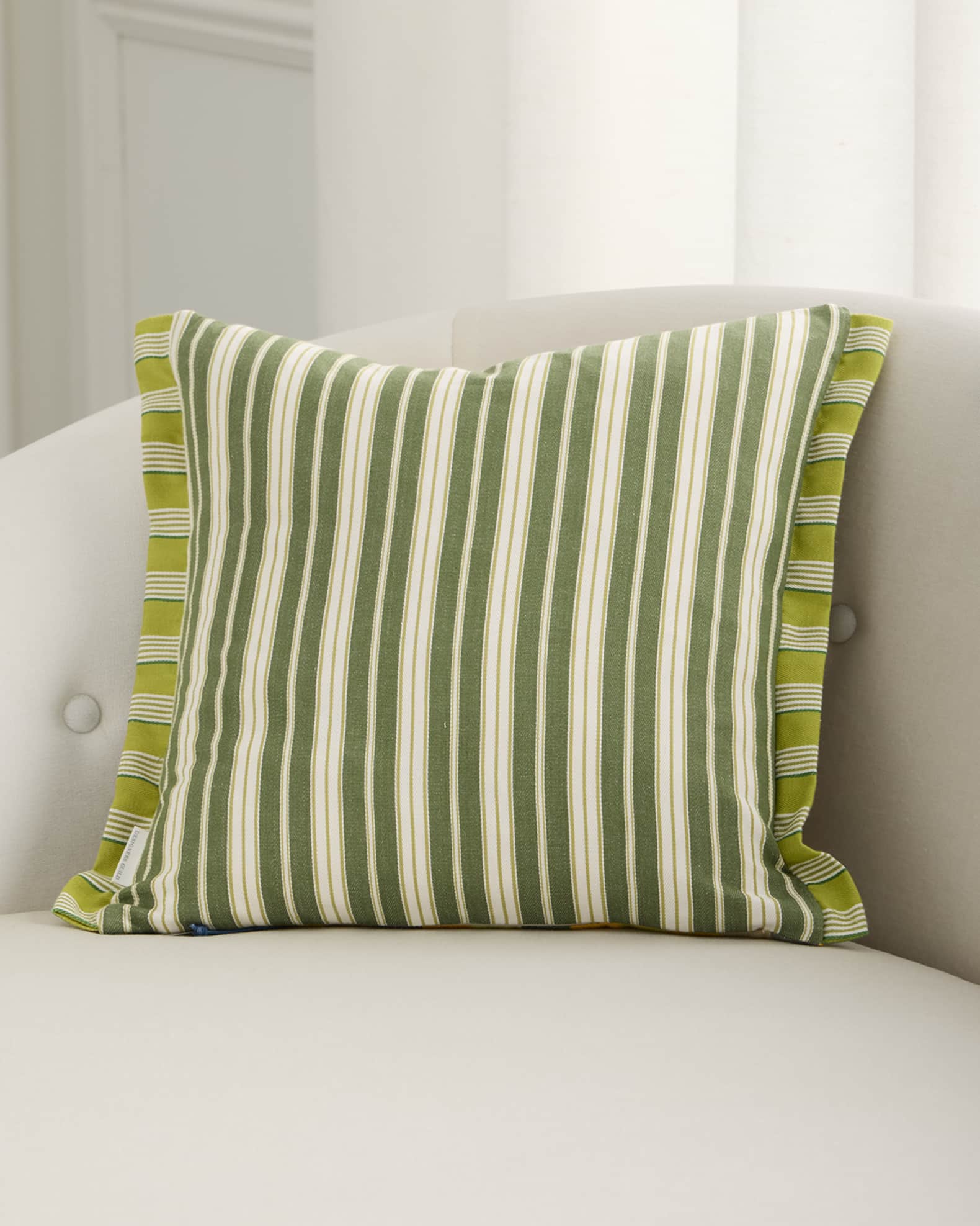Cork Street Stripe Pillow, 17" Sq. 1