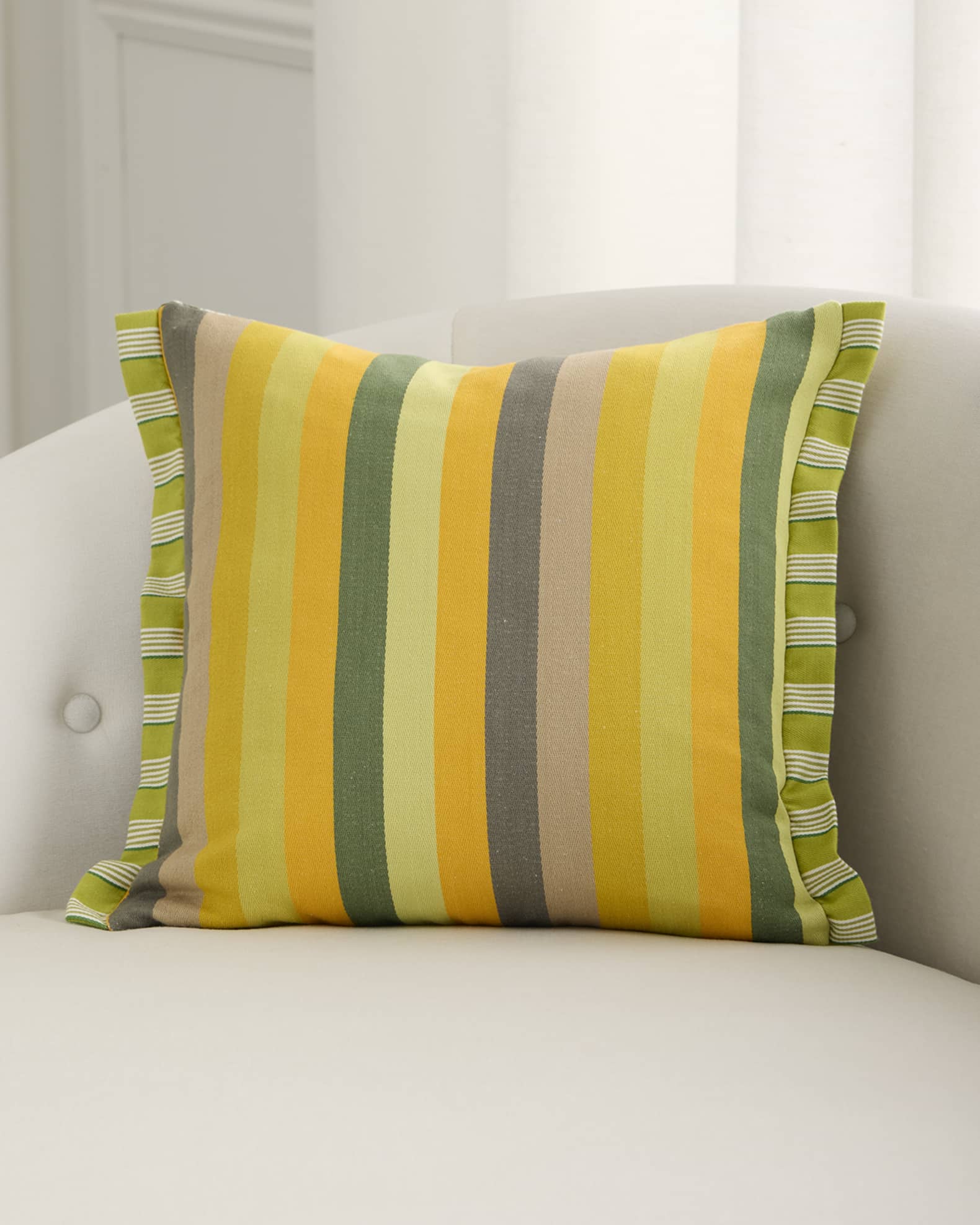 Cork Street Stripe Pillow, 17" Sq. 0