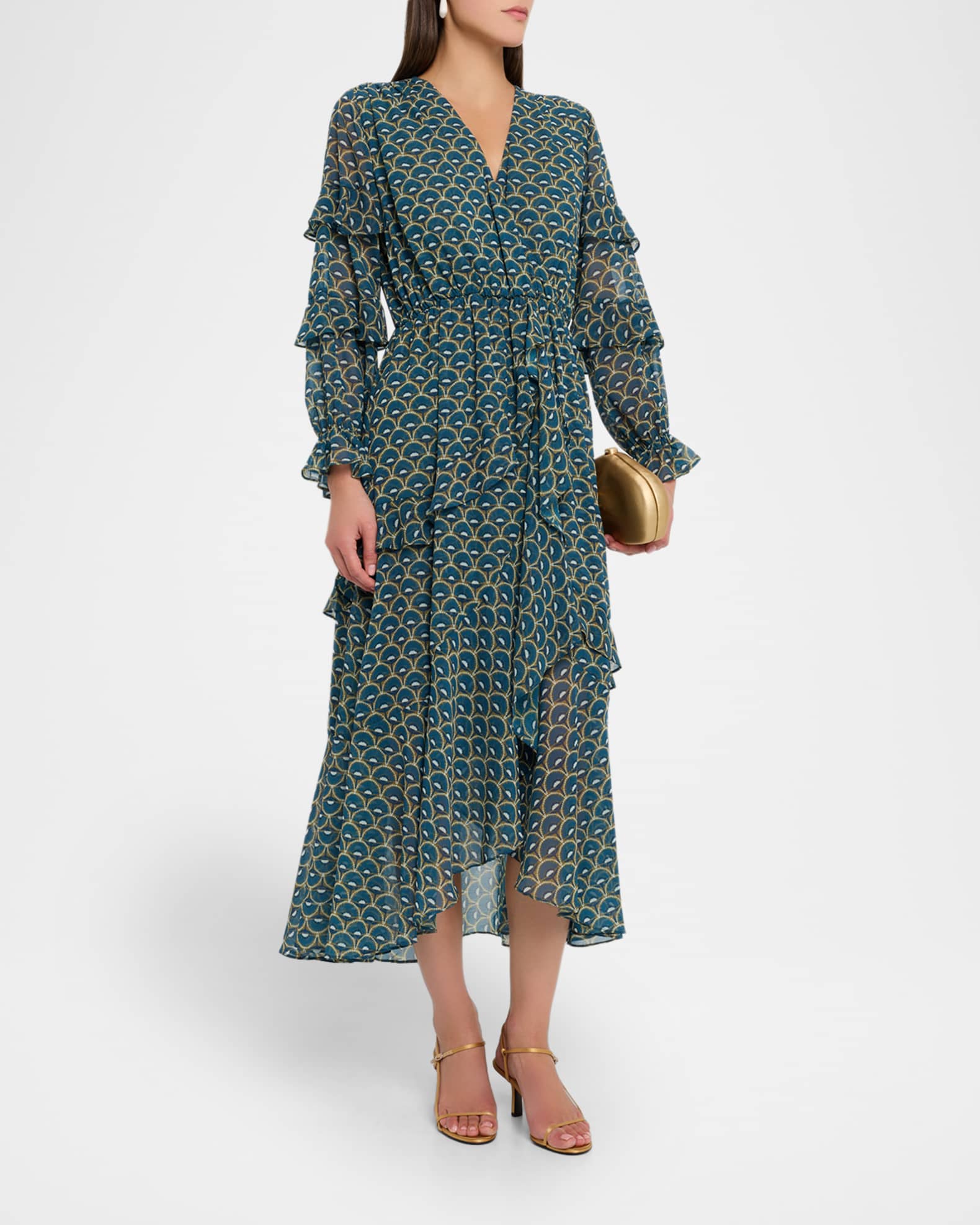 Misa Los Angeles Women's Delora Floral Chiffon Midi-Dress - Size XS neutral