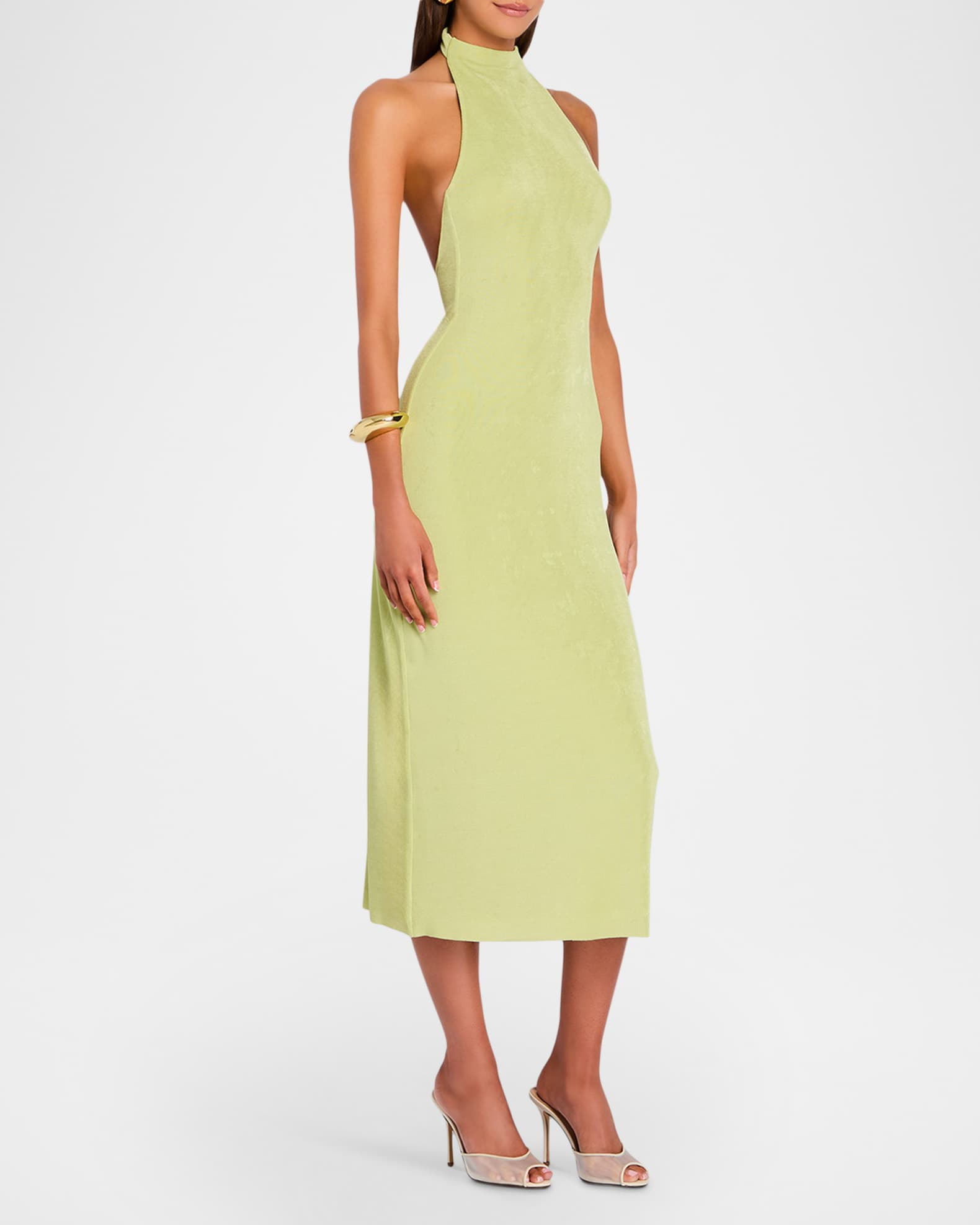 green emerald velvet dress Ser.O.Ya Women's Emeri Metallic Knit Mini Dress - Gold