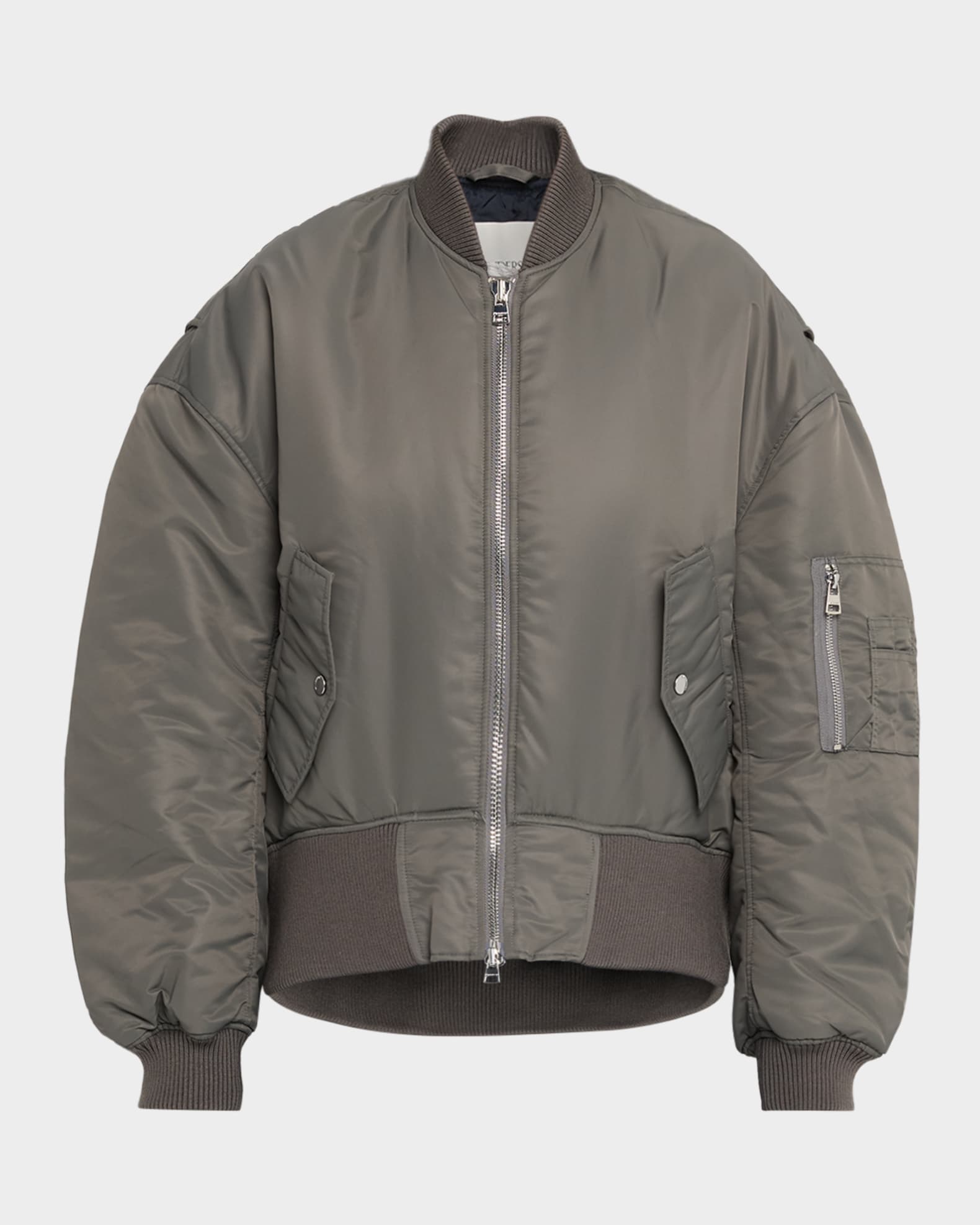 JW Anderson Oversized Curved Bomber Jacket | Neiman Marcus
