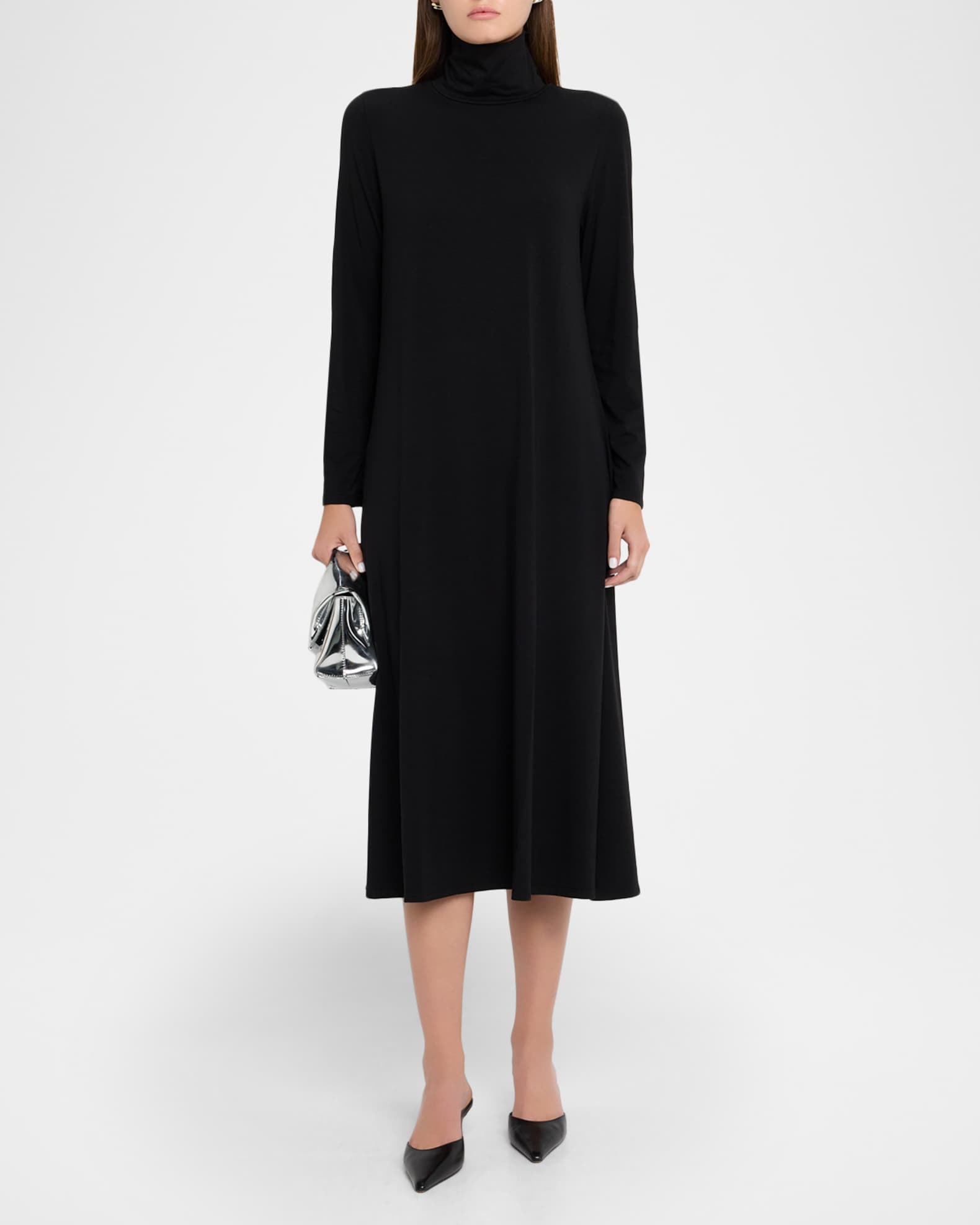 maya jersey dress Petite Maya Long Matte Jersey Ruched Dress main image 1