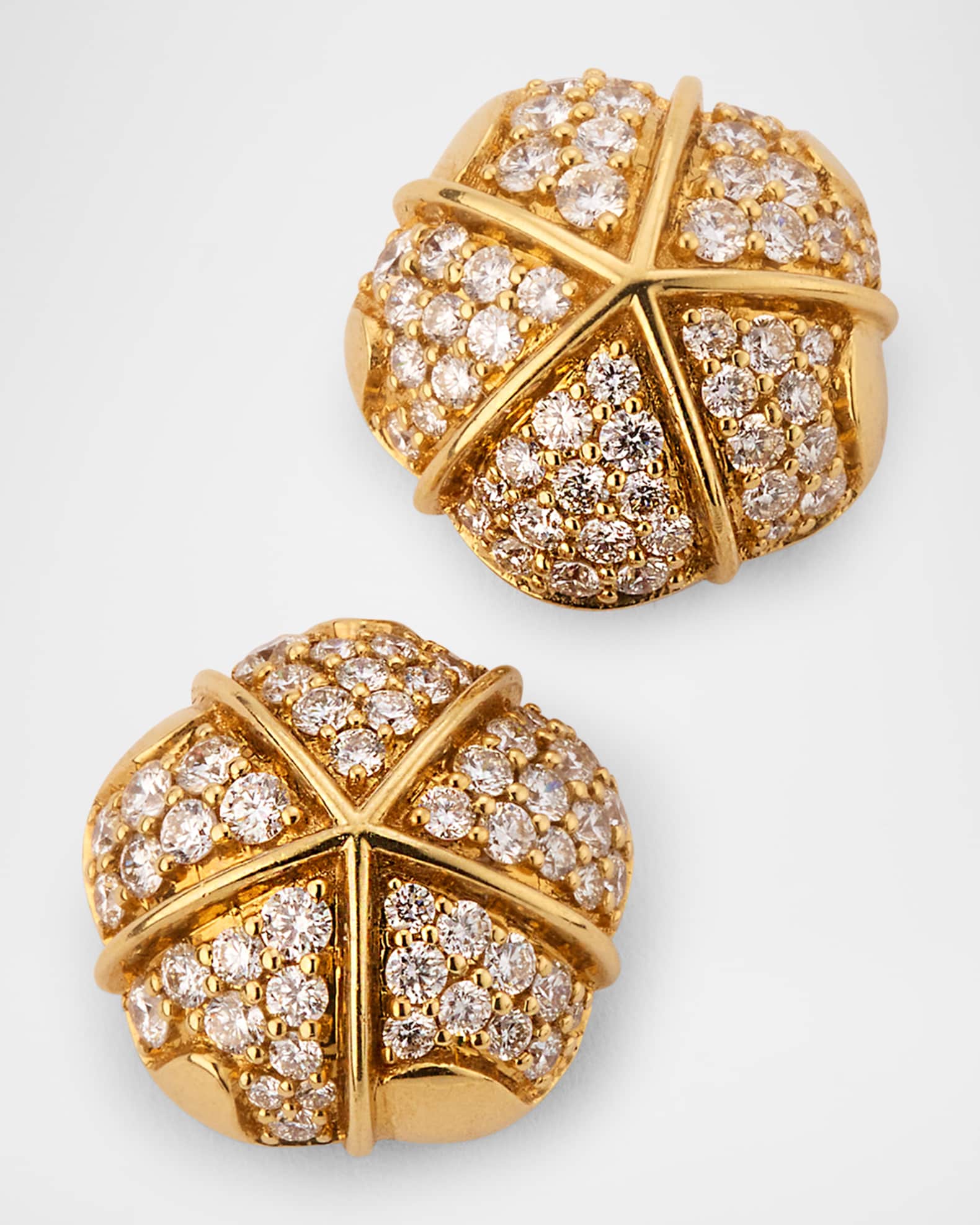 18K Terra Nove Grande Pave Diamond Stud Earrings 0