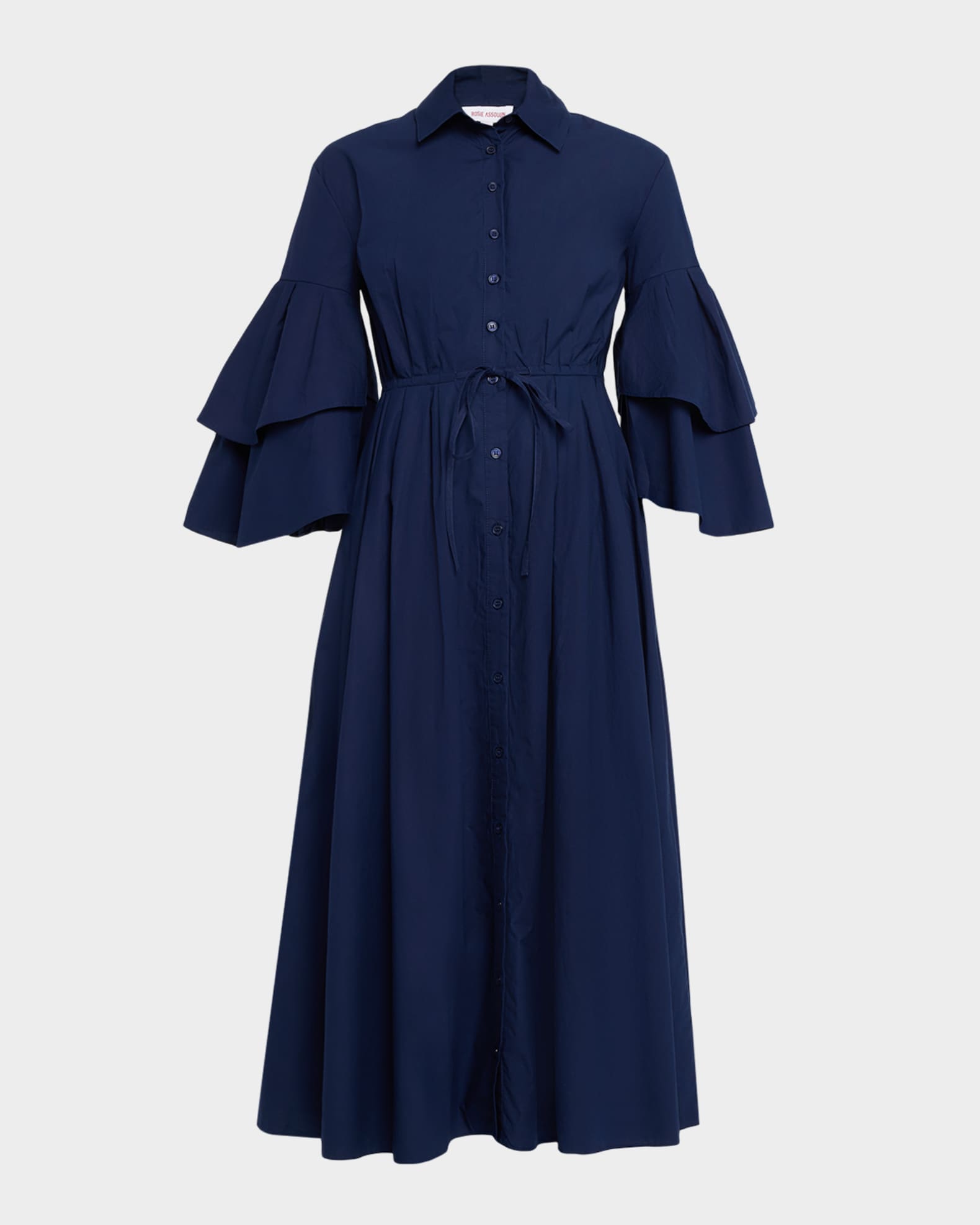 Fiesta Ruffle-Sleeve Midi Shirtdress 0