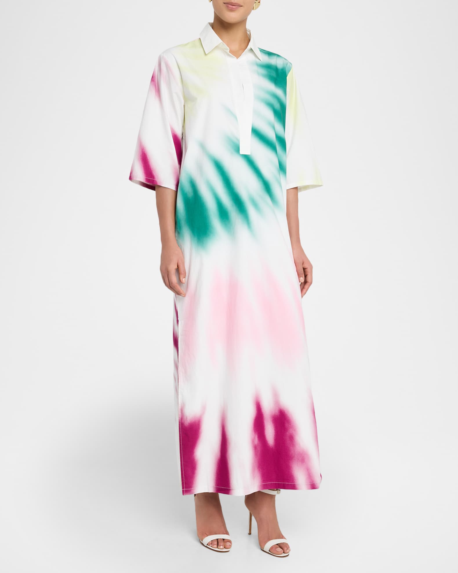 Tie-Dye Caftan Shirtdress 1