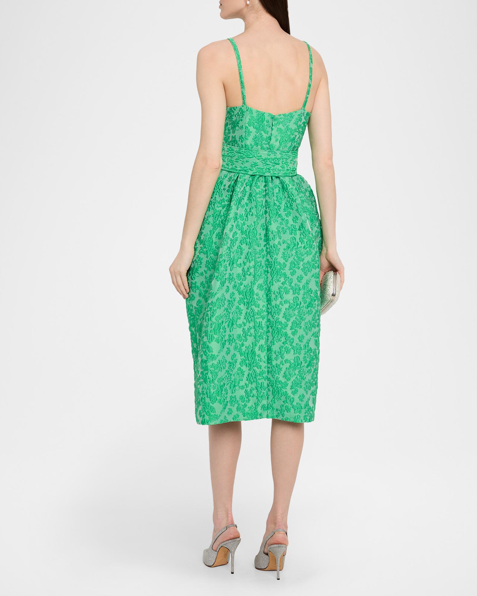 rosie assoulin jacquard midi dress Rosie Assoulin Floral Jacquard Midi Dress With Belt