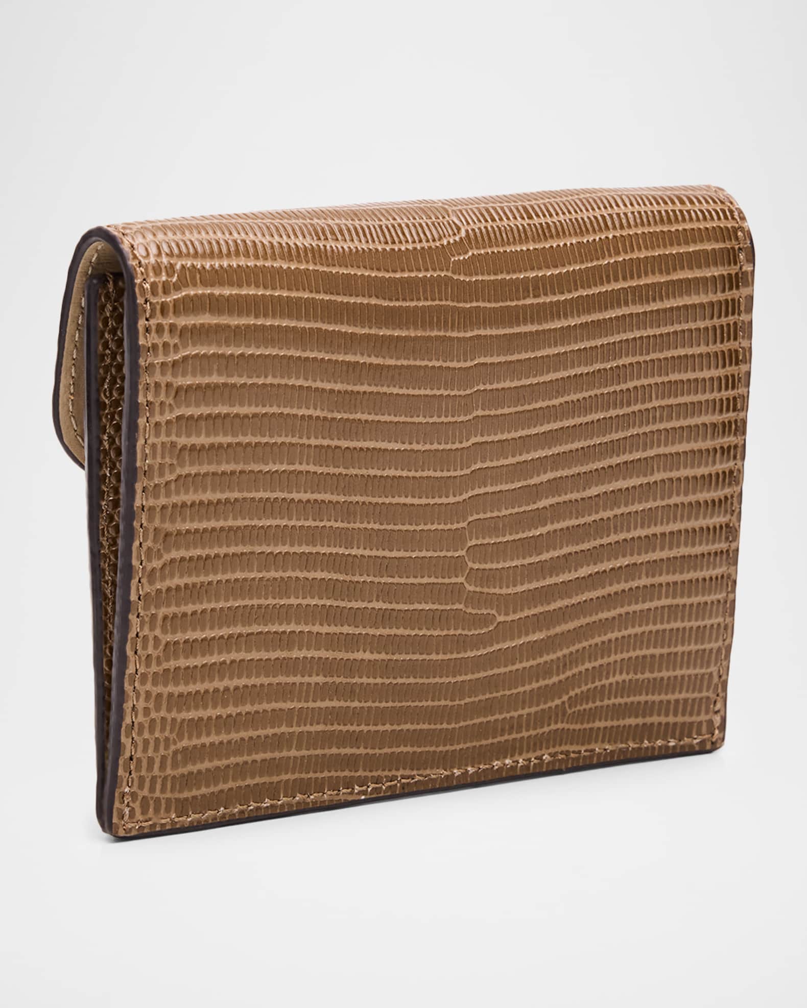 折りたたみ財布 Toteme T-Lock lizard embossed cardholder Toteme T-Lock Lizard-Embossed Leather Cardholder | Neiman Marcus