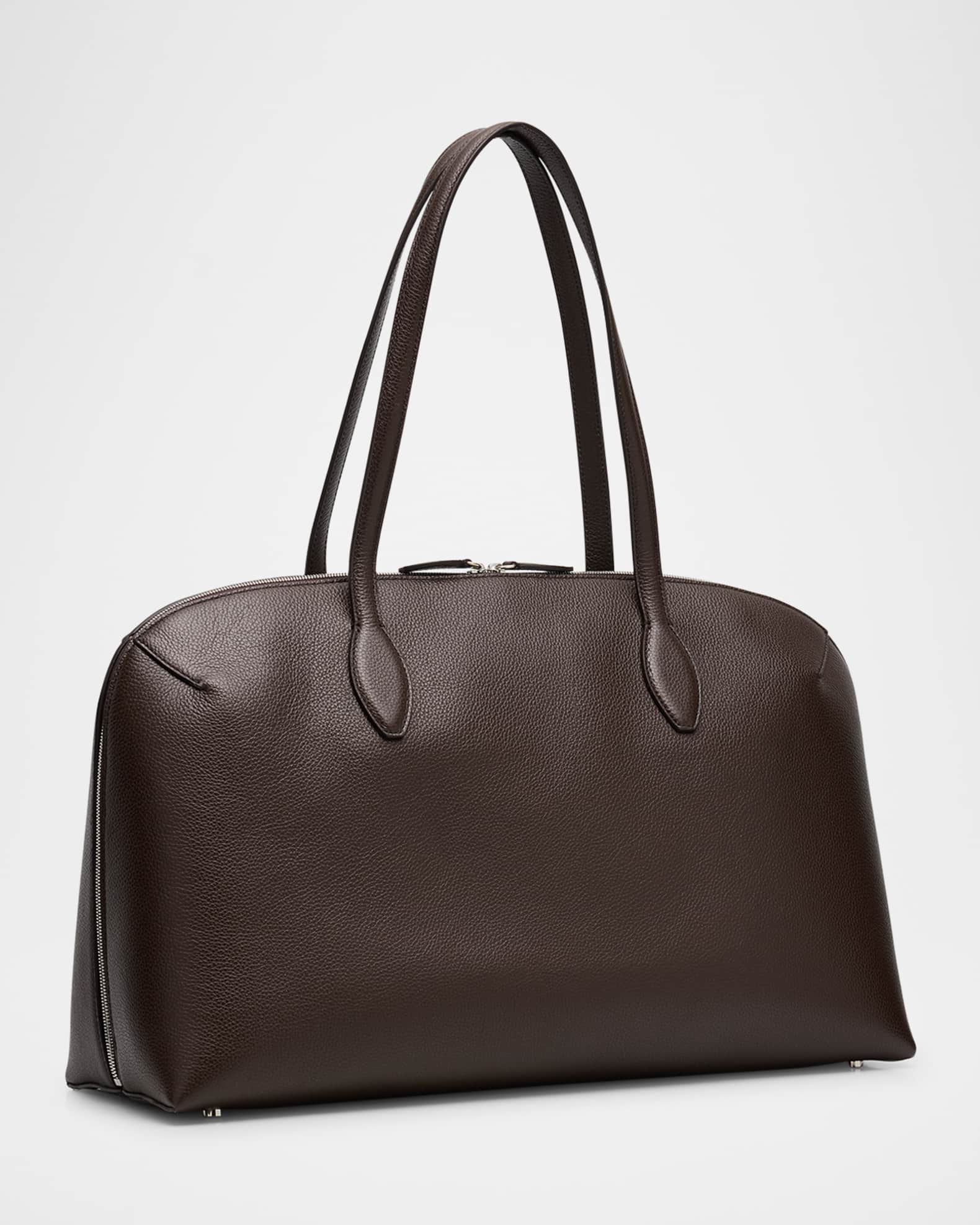 Toteme Curved Grain Leather Day Tote Bag | Neiman Marcus