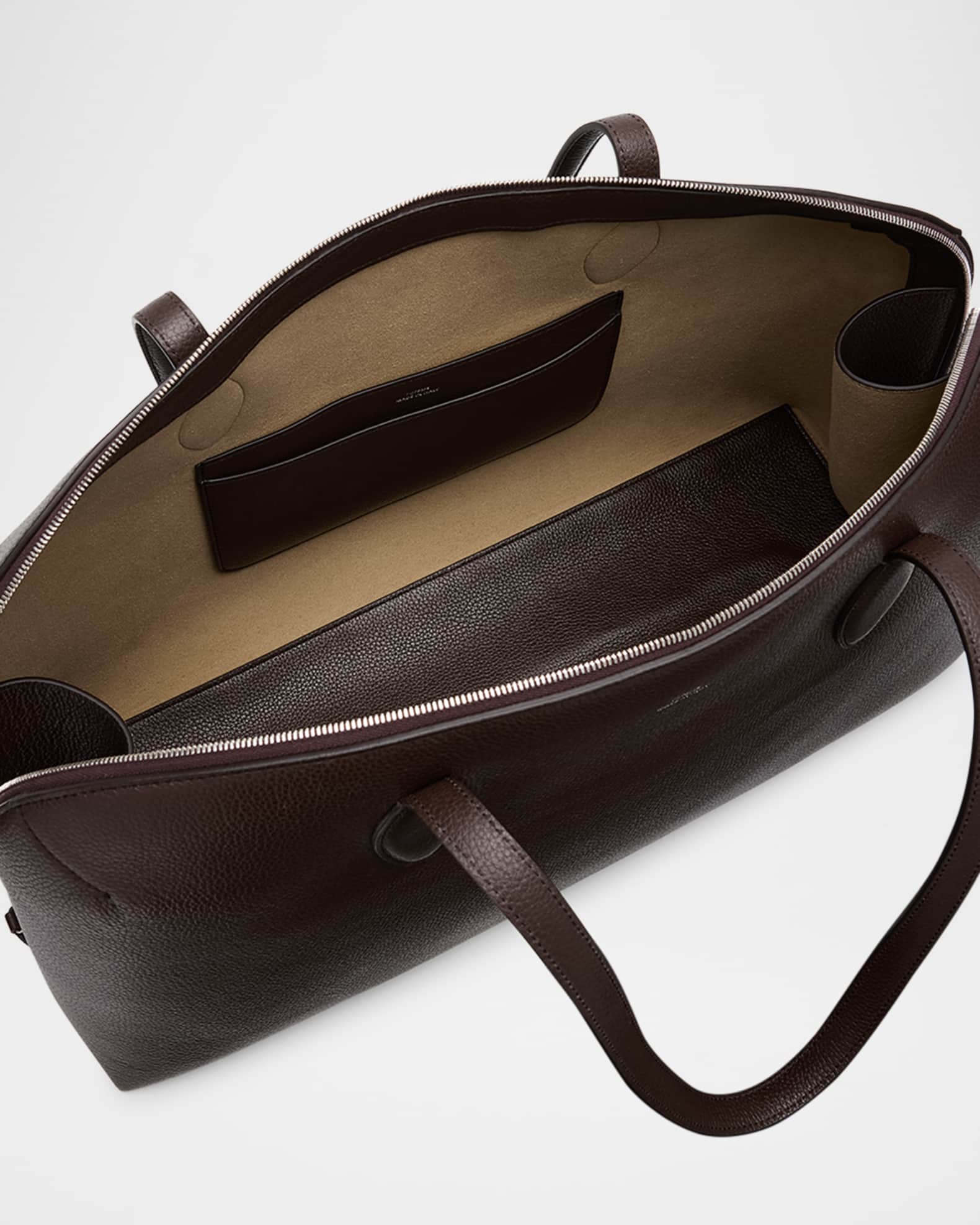 Toteme Curved Grain Leather Day Tote Bag | Neiman Marcus
