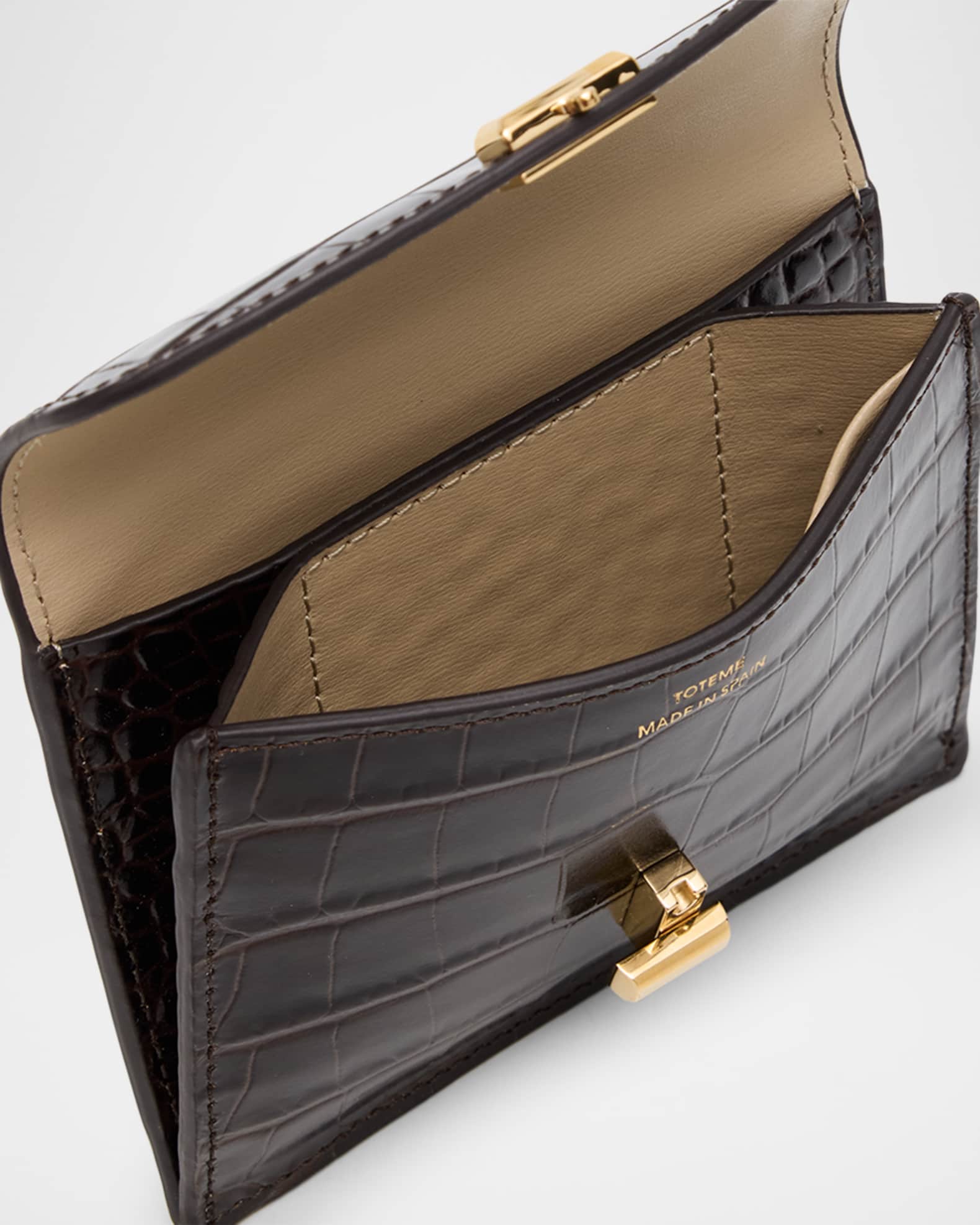 TOTEME◆T-Lock croco-embossed カードホルダー T-Lock croco-embossed cardholder black – TOTEME