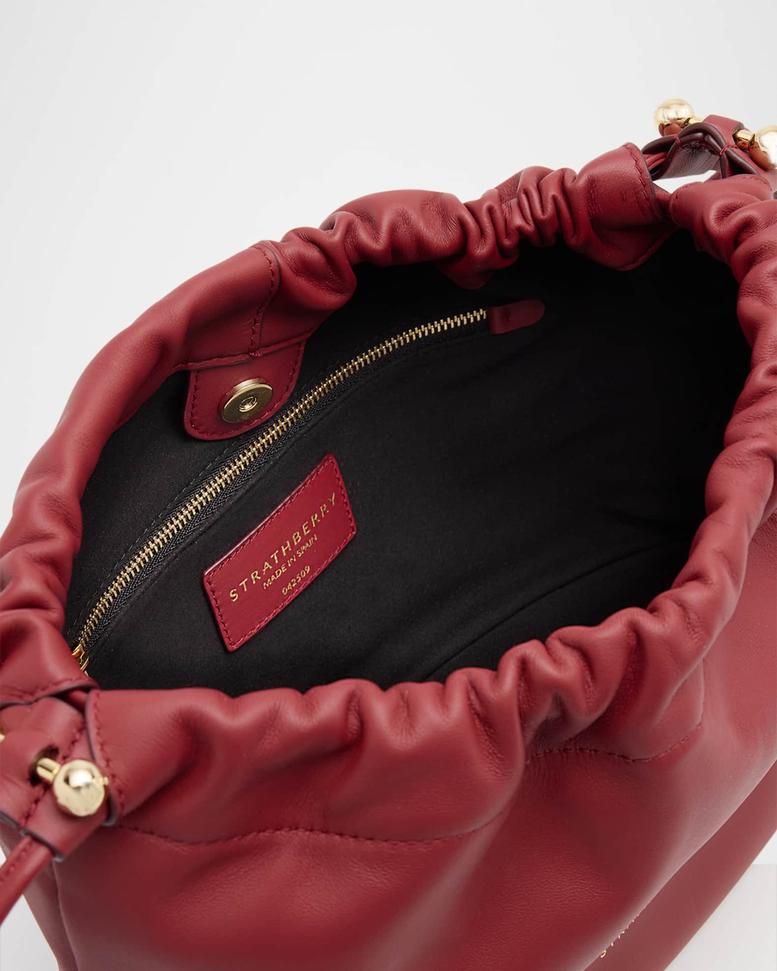 STRATHBERRY Charlotte Midi Nappa Leather Drawstring Bag | Neiman