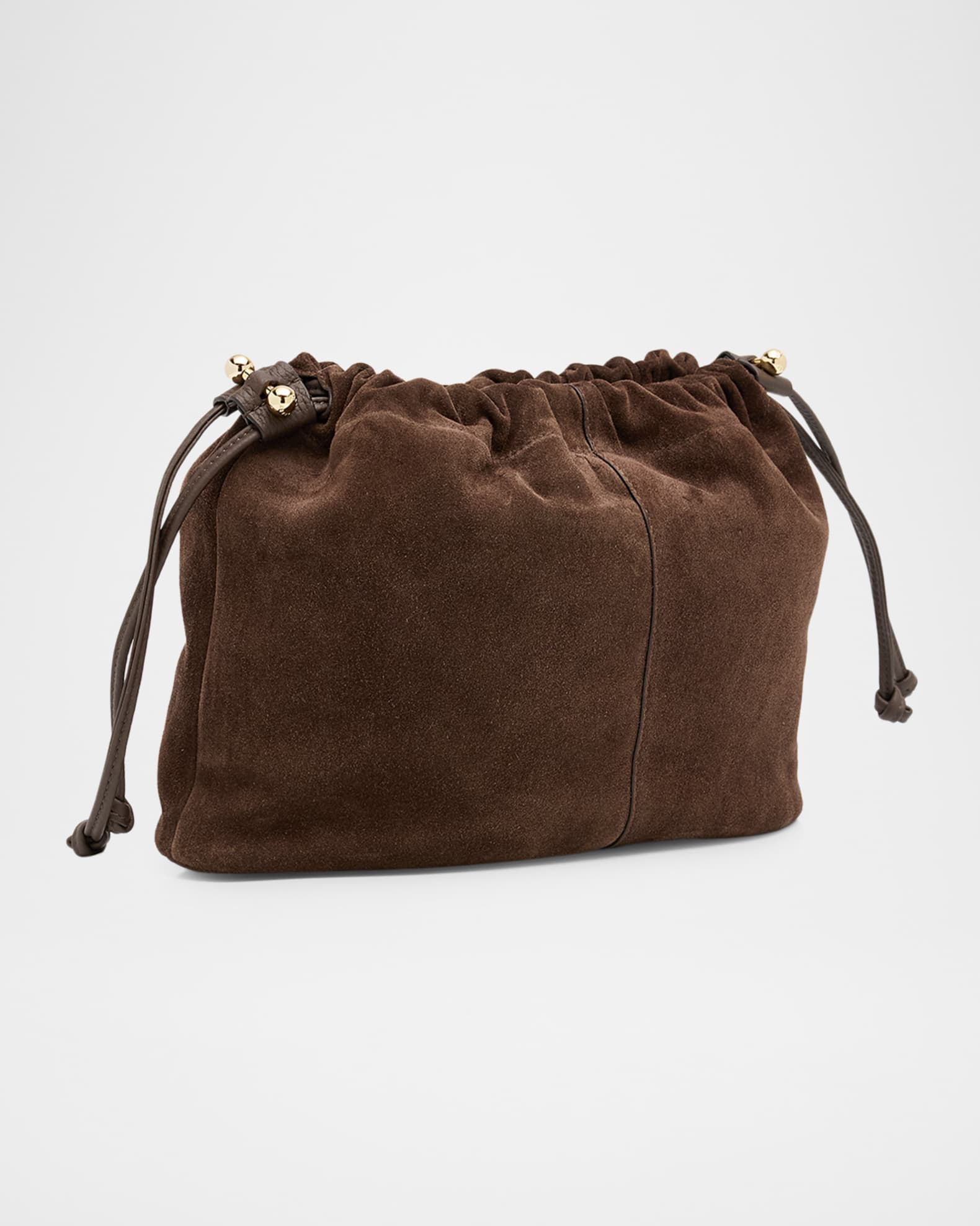 STRATHBERRY Charlotte Midi Suede Drawstring Bag | Neiman Marcus