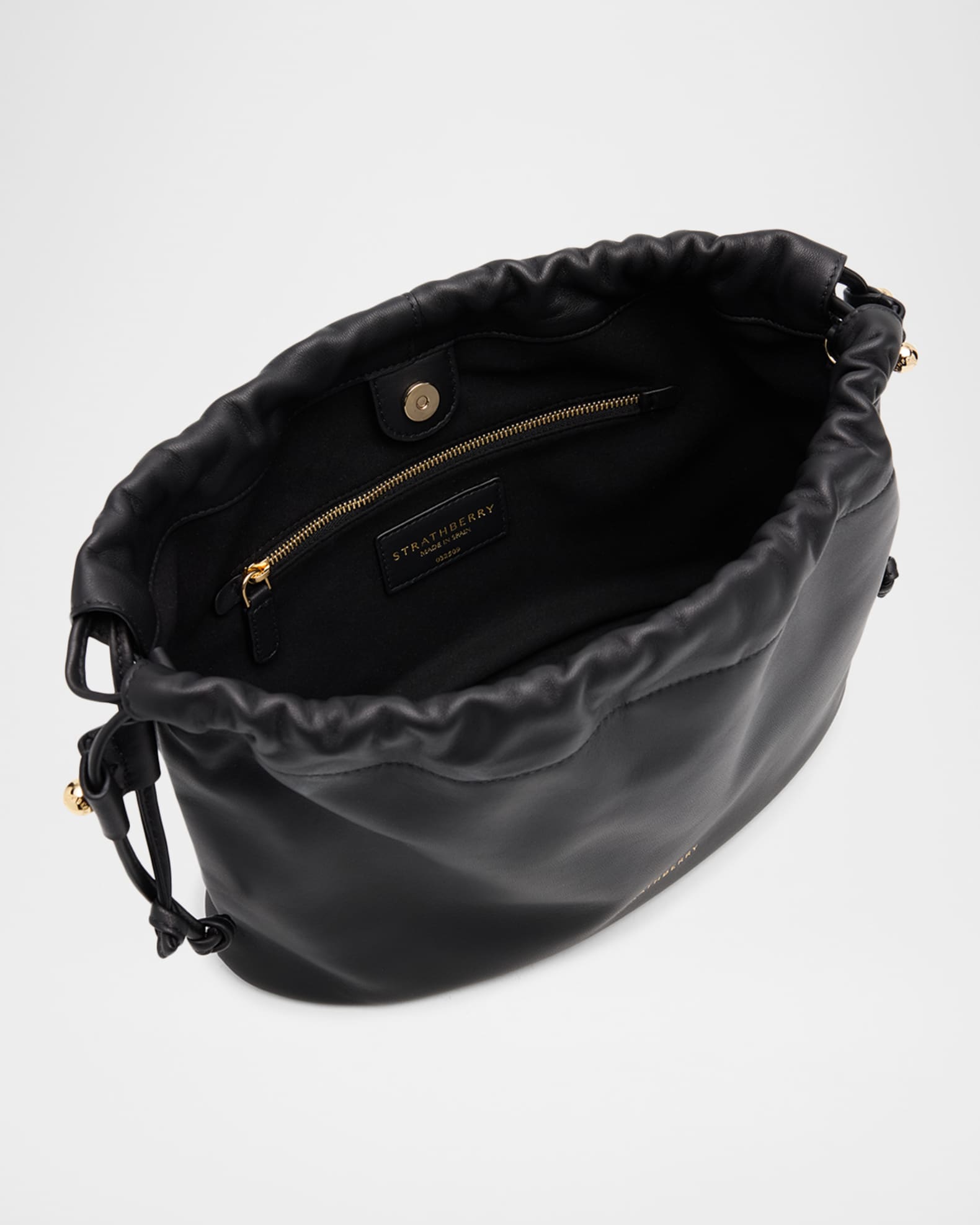 STRATHBERRY Charlotte Midi Nappa Leather Drawstring Bag | Neiman