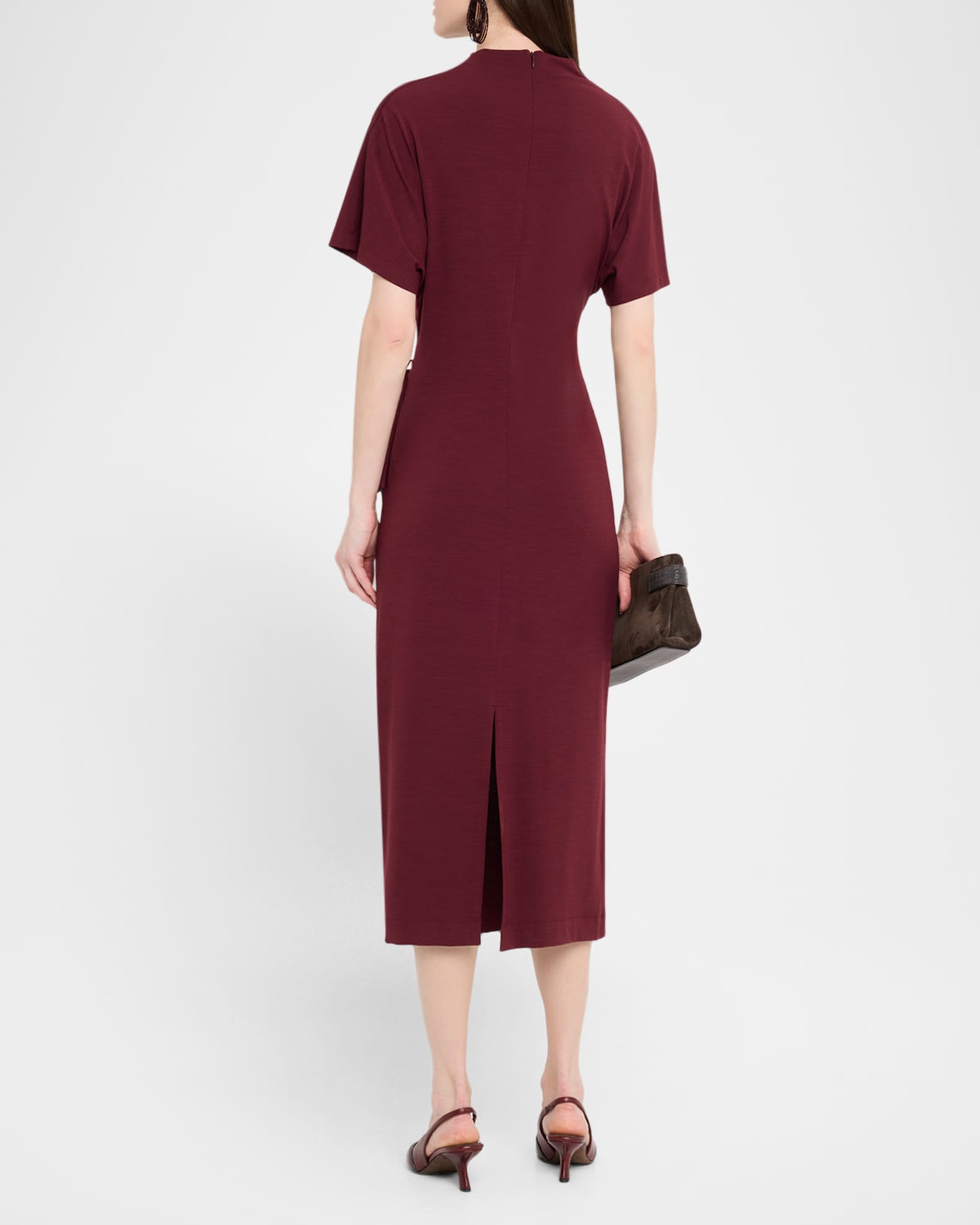 Brunello Cucinelli Women's Wrap Belt Dress - Red - Casual dresses
