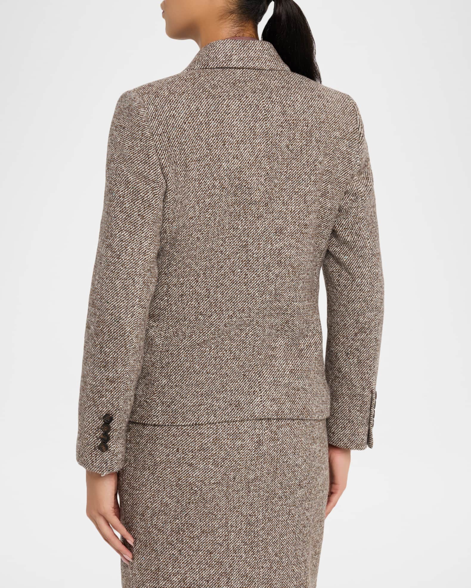 Brunello Cucinelli Virgin Wool and Silk Melange Diagonal Double