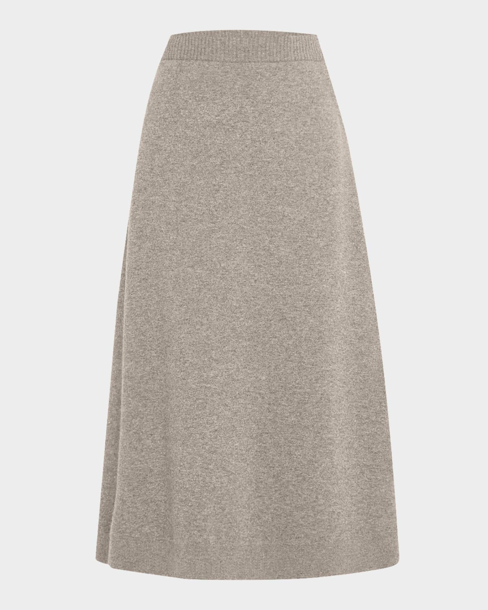 Brunello Cucinelli Cashmere Knit A-Line Midi Skirt | Neiman