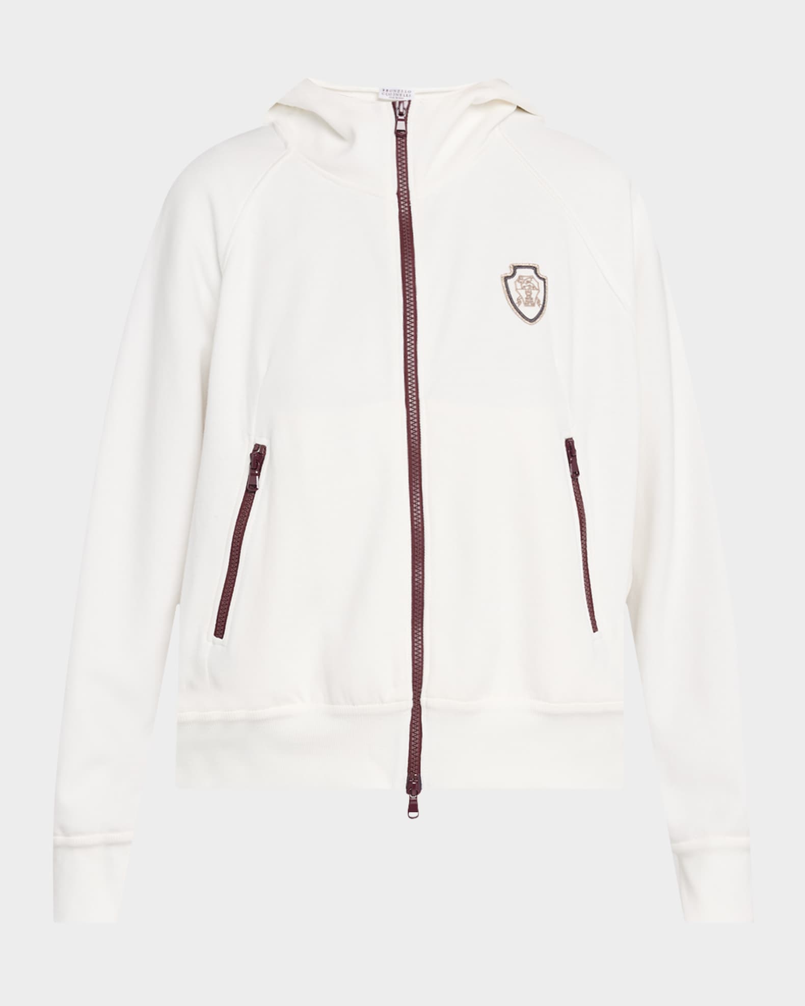 Logo Crest Piquet Fleece Hooded Jacket 0