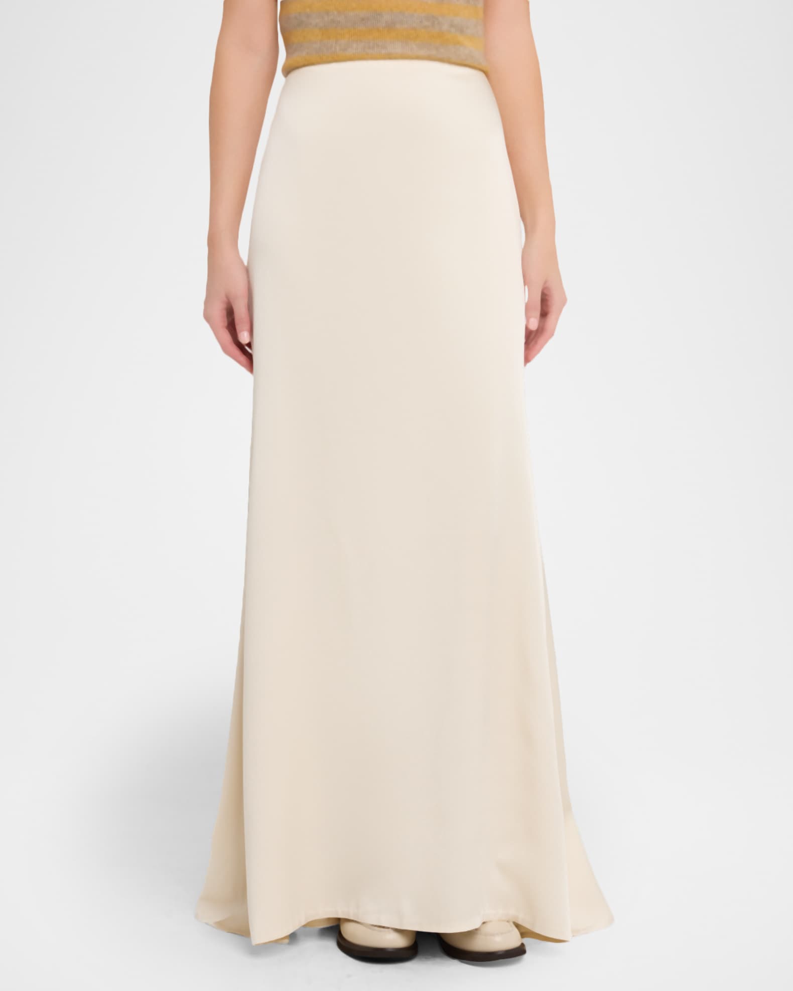 Brunello Cucinelli Satin Maxi Trumpet Skirt | Neiman Marcus