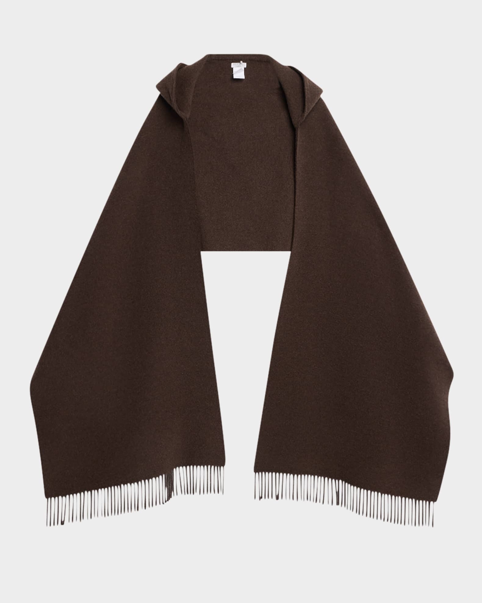 Wool-Cashmere Fringed Cape Scarf 0