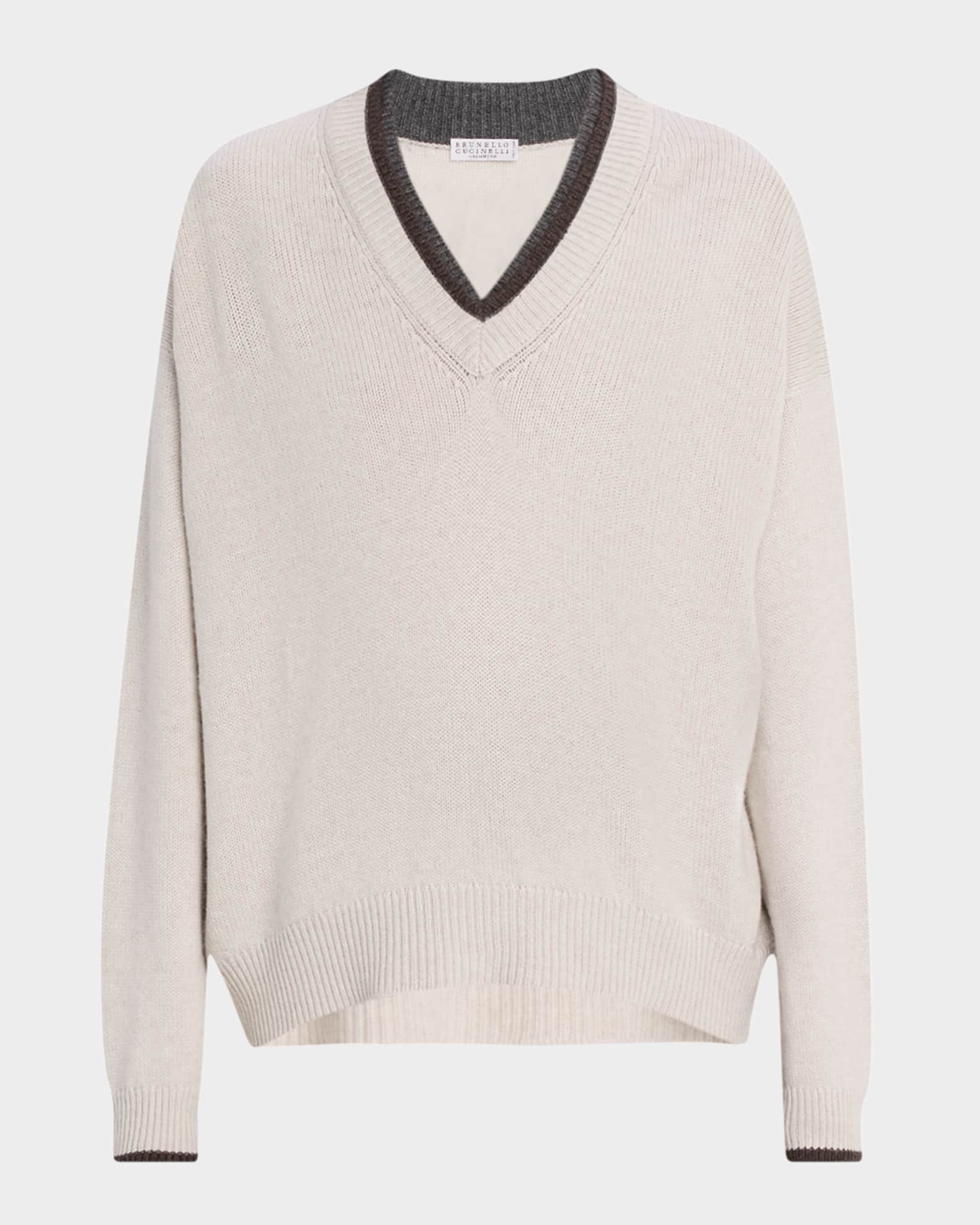 【送料&関税込】Brunello Cucinelli V-neck Knitted Jumper 7000_061922_33770_brunello-
