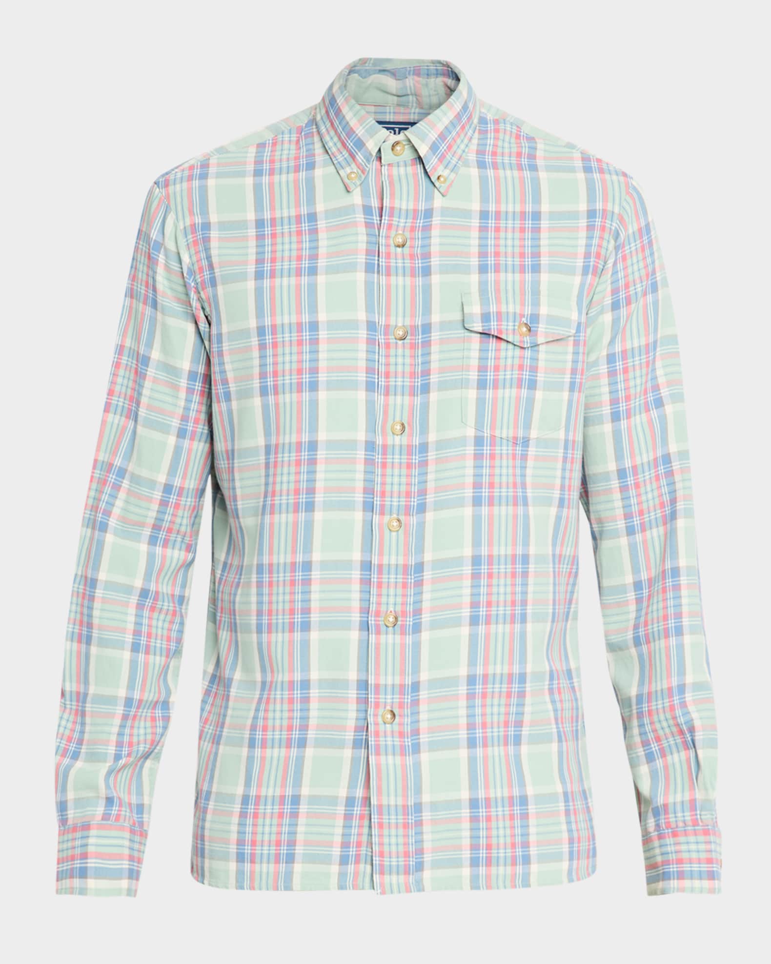 Men's Classic Fit Plaid Twill Shirt 0