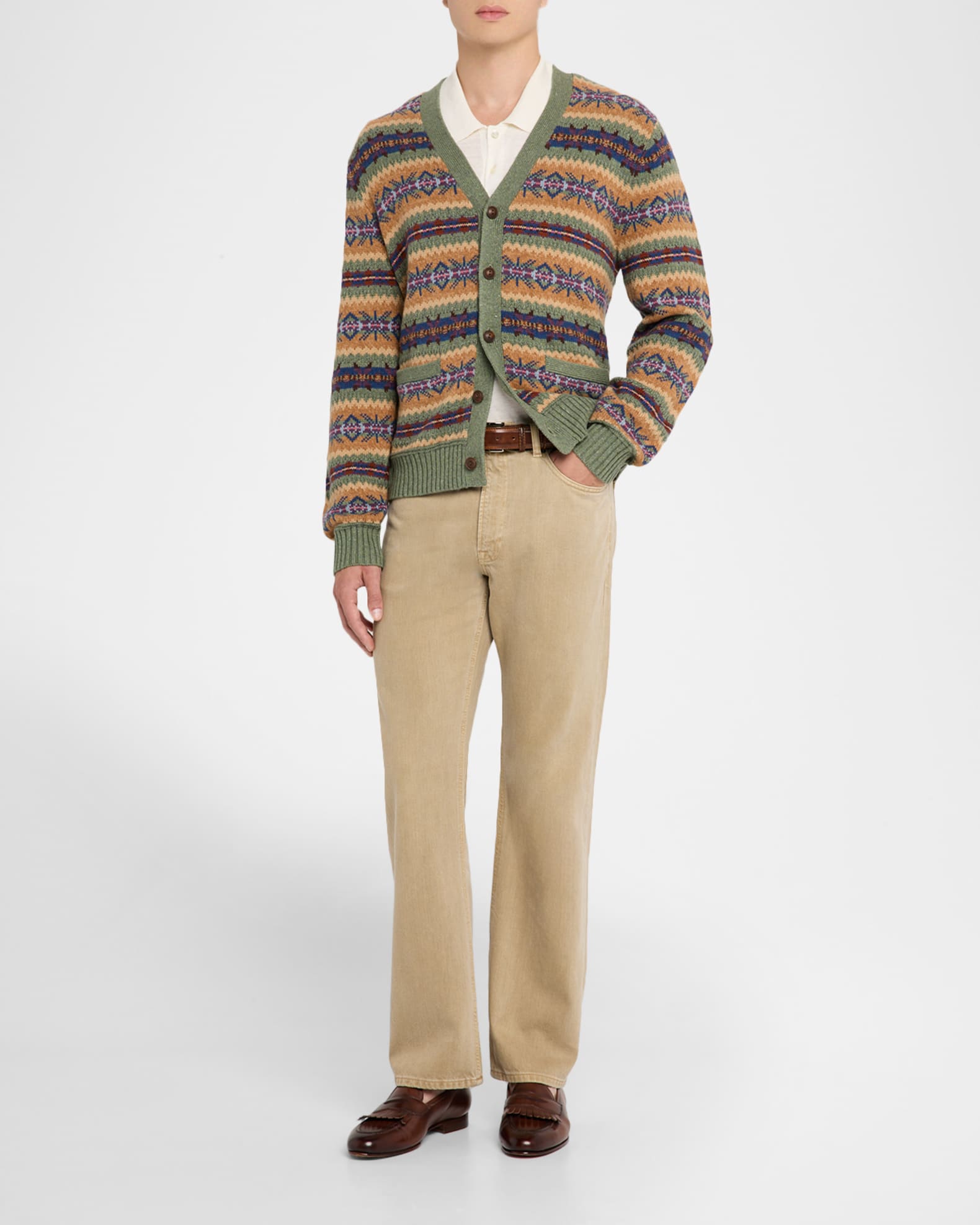 Men's Fair Isle Cotton-Blend Cardigan 1