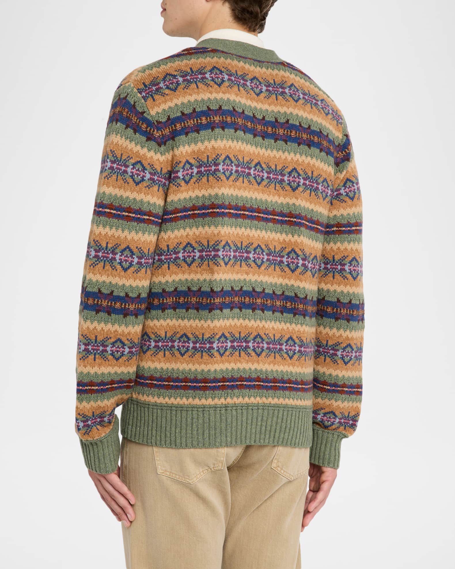 Polo Ralph Lauren Men's Fair Isle Cotton-Blend Cardigan | Neiman