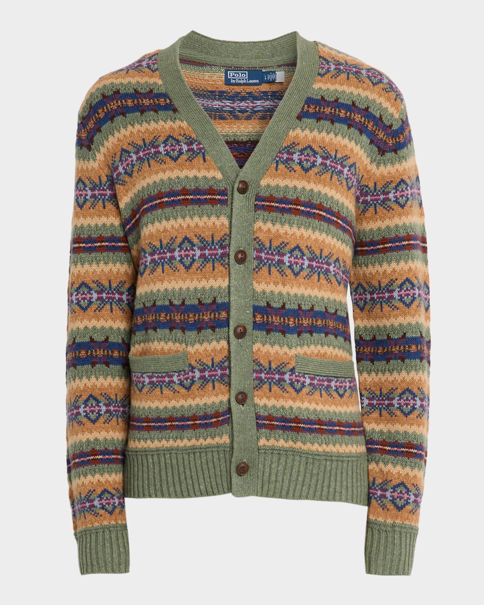 Men's Fair Isle Cotton-Blend Cardigan 0